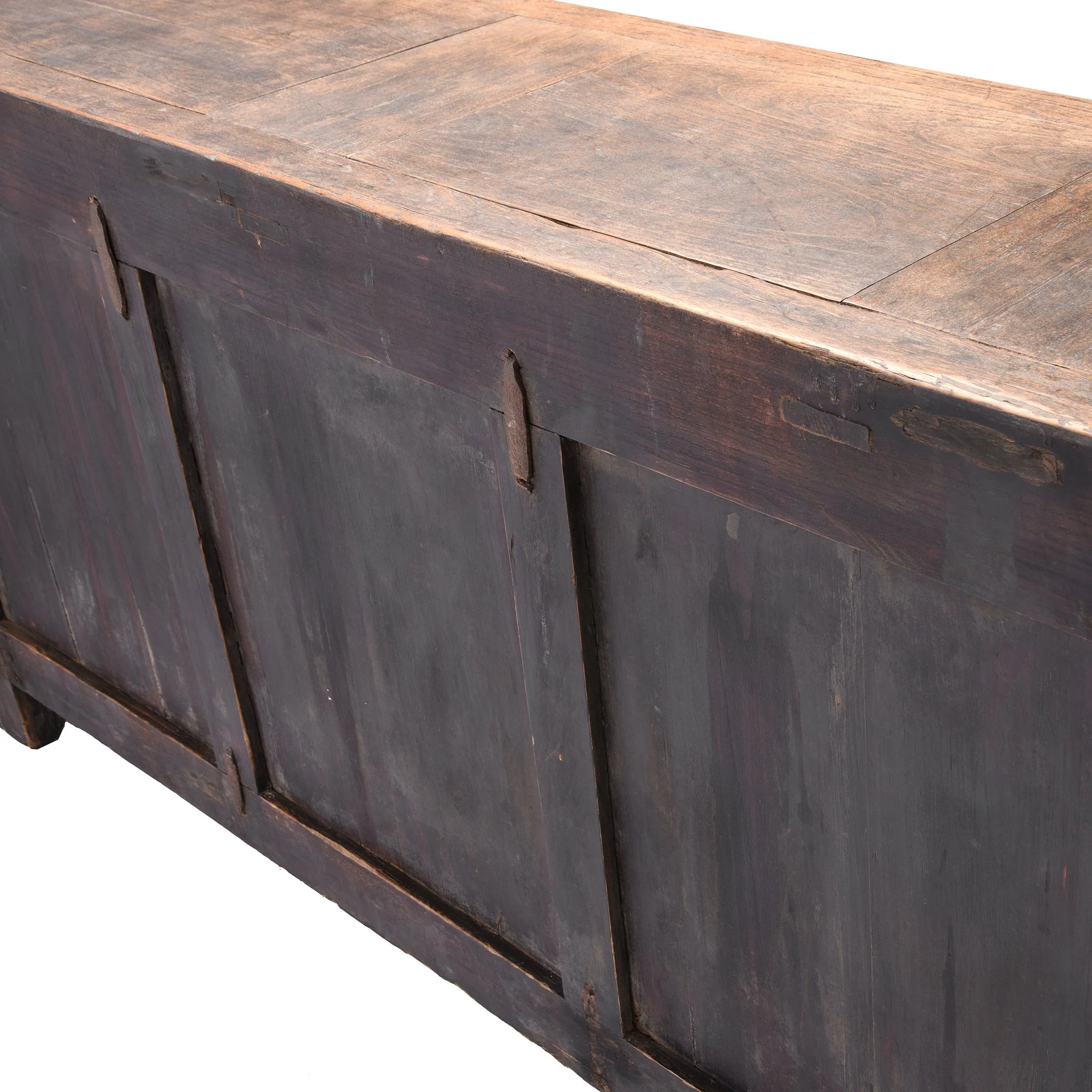 Iron Bound 4 Door Long Sideboard From Mongolia - 19thC - Image 8