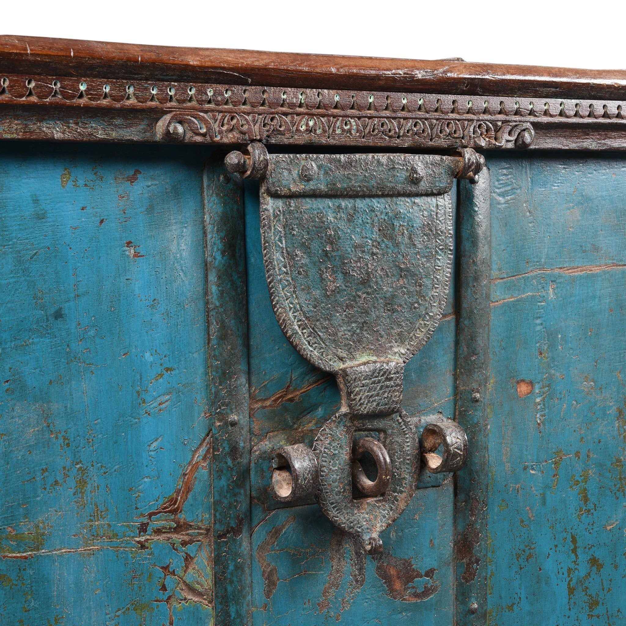 Blue Painted Pithara Console Chest From Southern Gujarat- 19thC - Image 3