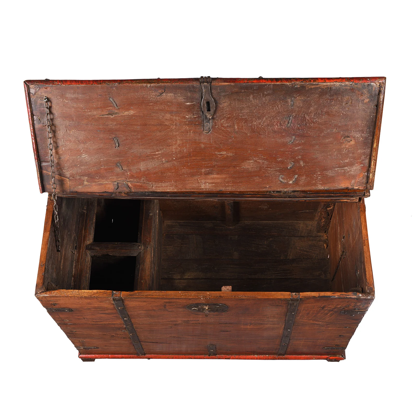 Iron Bound Teak Chest From Gujarat - 19th Century - Image 5