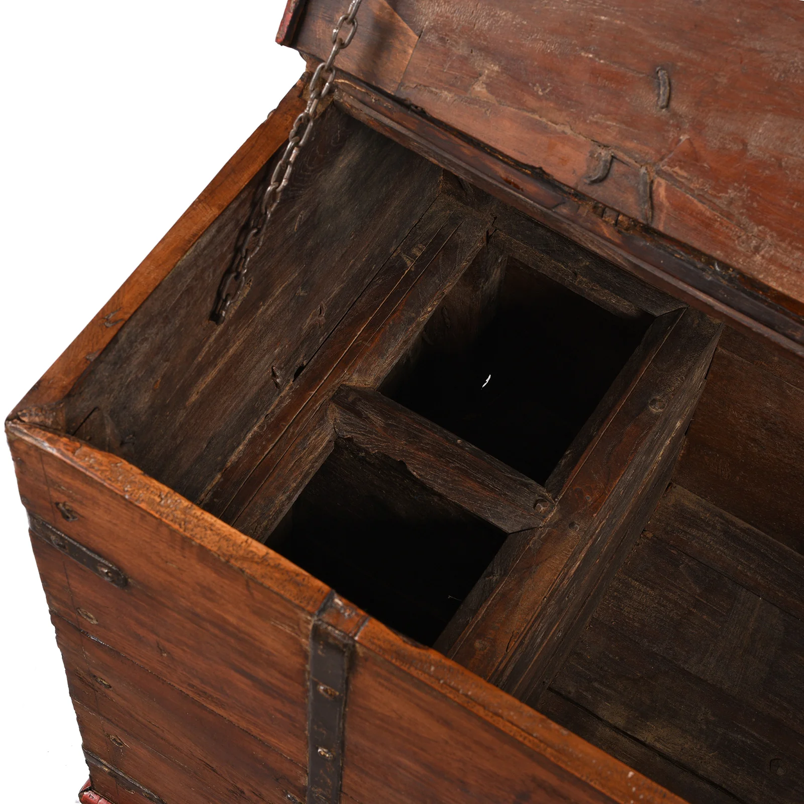 Iron Bound Teak Chest From Gujarat - 19th Century - Image 6