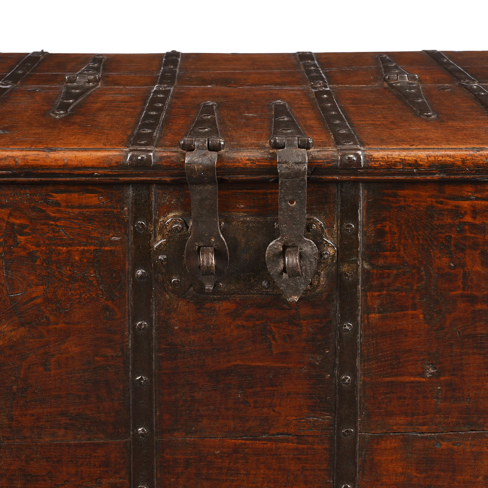 Iron Bound Teak Chest From Gujarat - 19th Century - Image 11