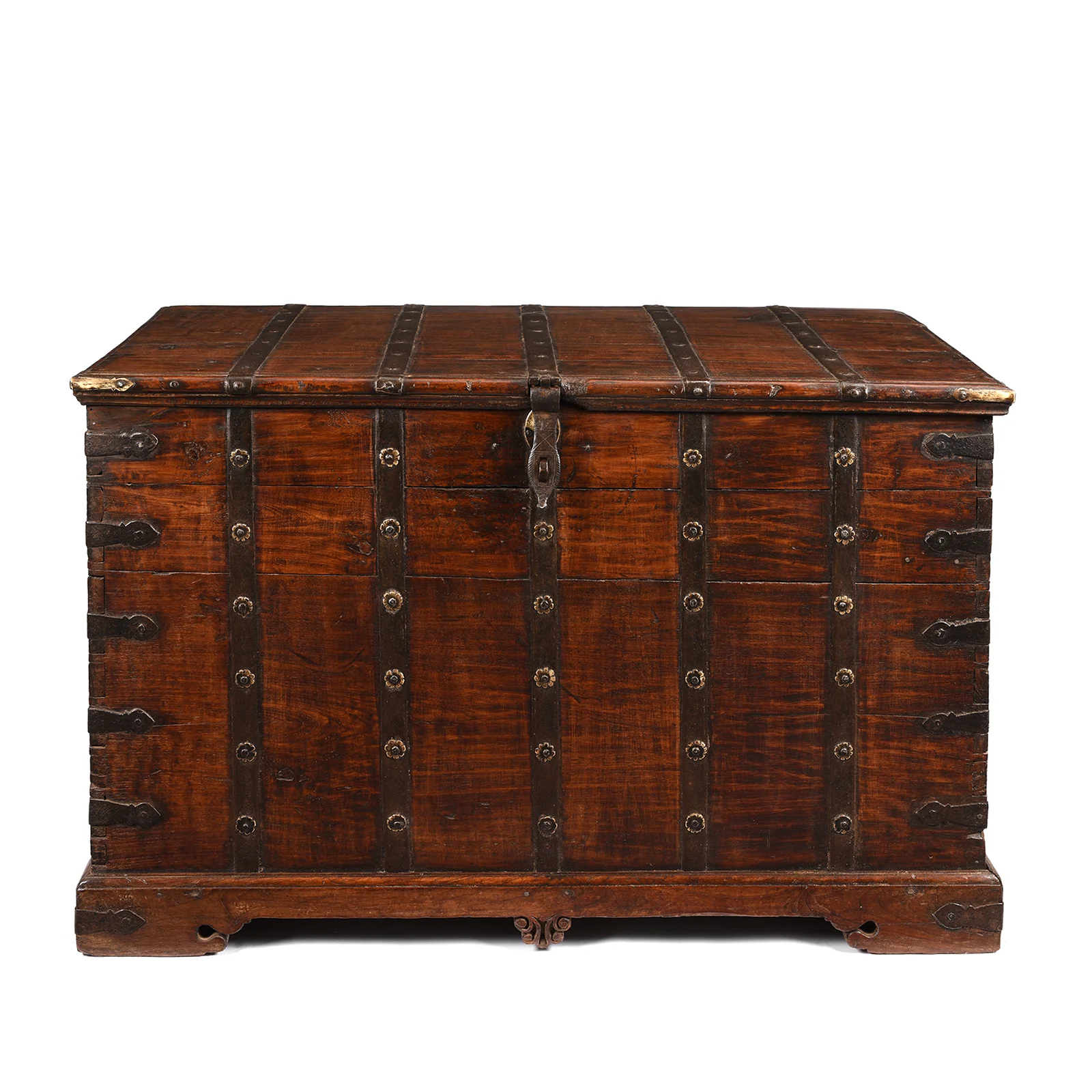 Iron Bound Teak Chest - 19th Century