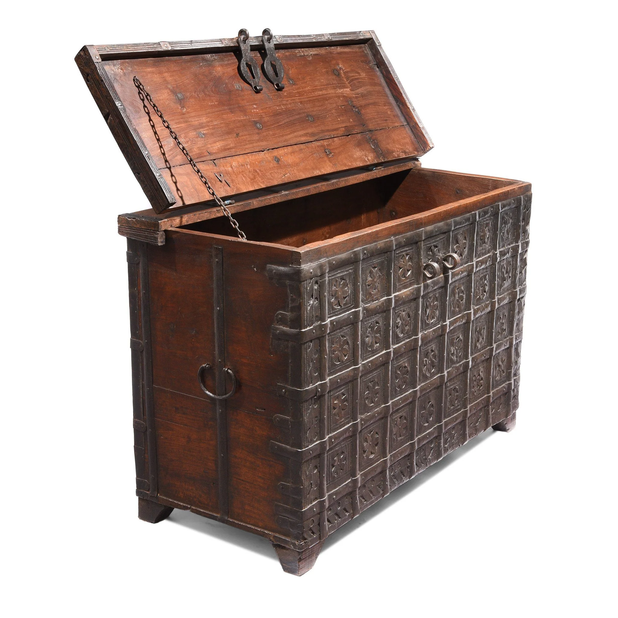 Iron Bound Teak Chest - 19thC - From Gujarat - Image 5