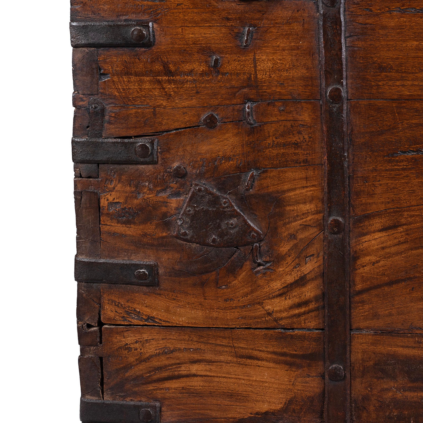 Iron Bound Teak Chest From Gujarat - 19th Century - Image 12