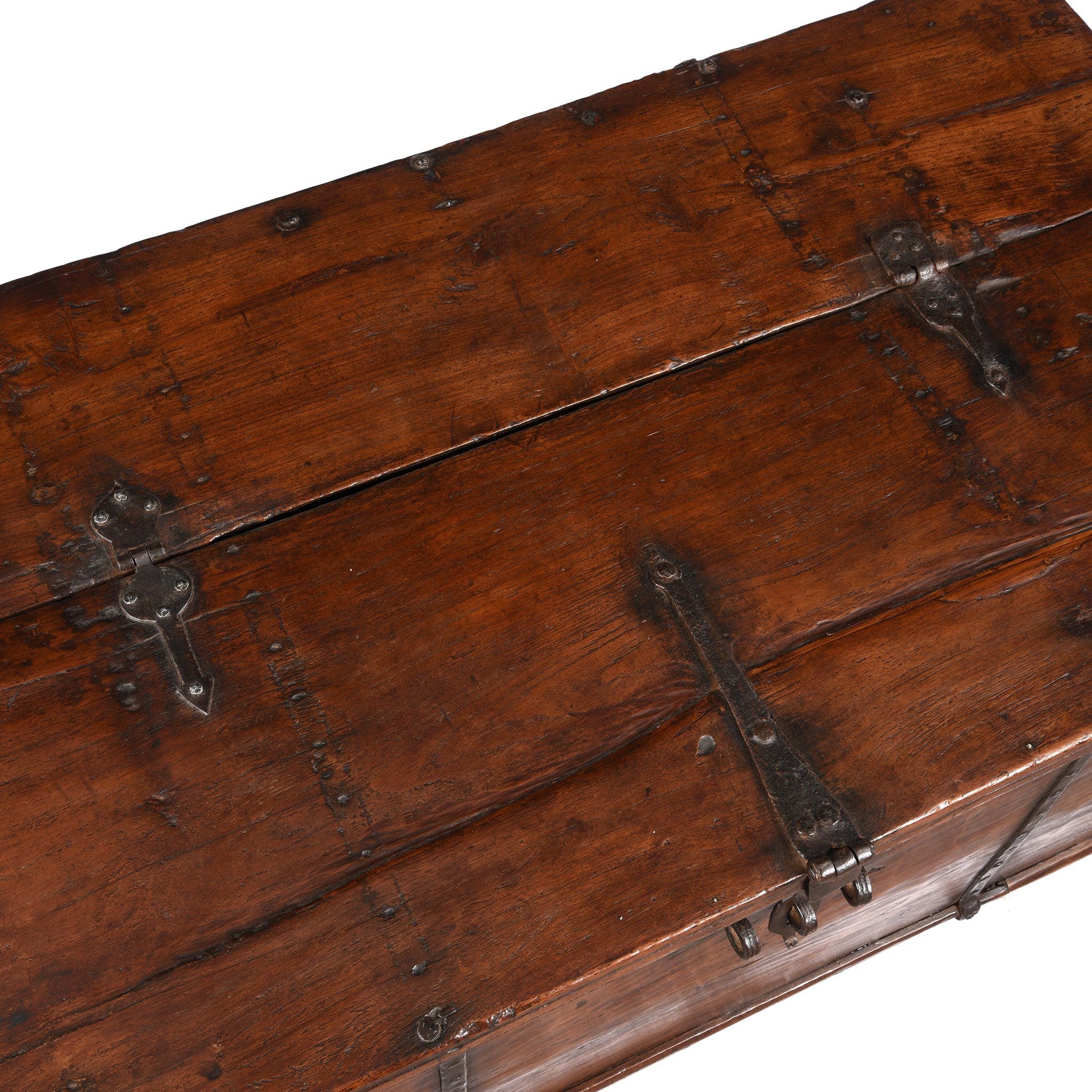 Iron Bound Teak Chest - 19thC - From Gujarat - Image 5