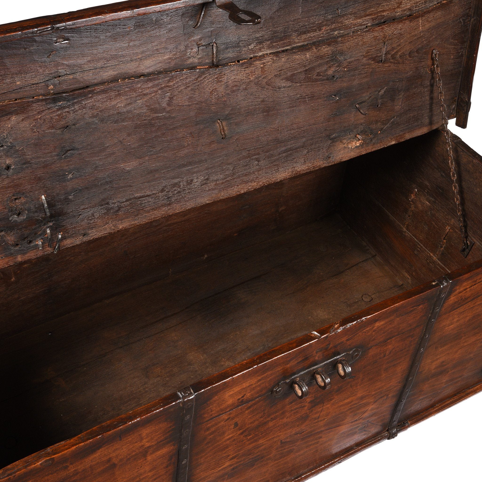 Iron Bound Teak Chest - 19thC - From Gujarat - Image 7