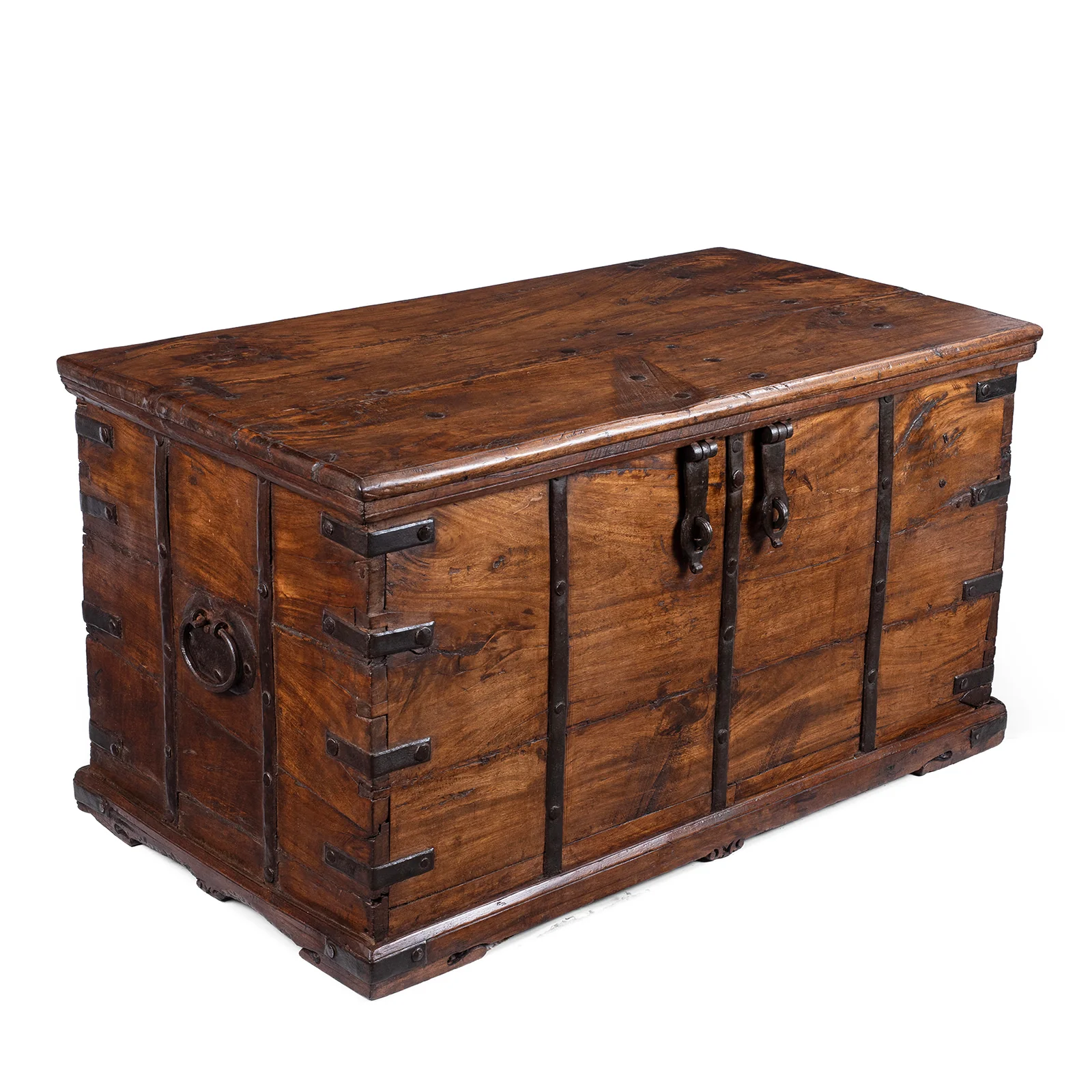 Iron Bound Teak Chest From Gujarat - 19th Century - Image 3