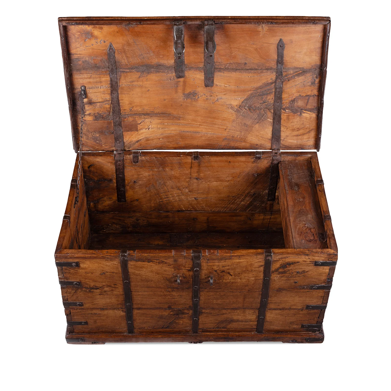 Iron Bound Teak Chest From Gujarat - 19th Century - Image 4