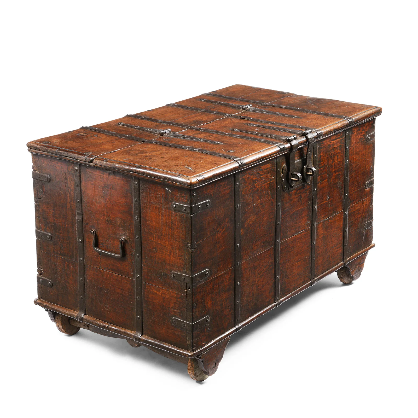 Iron Bound Teak Chest From Gujarat - 19th Century - Image 3