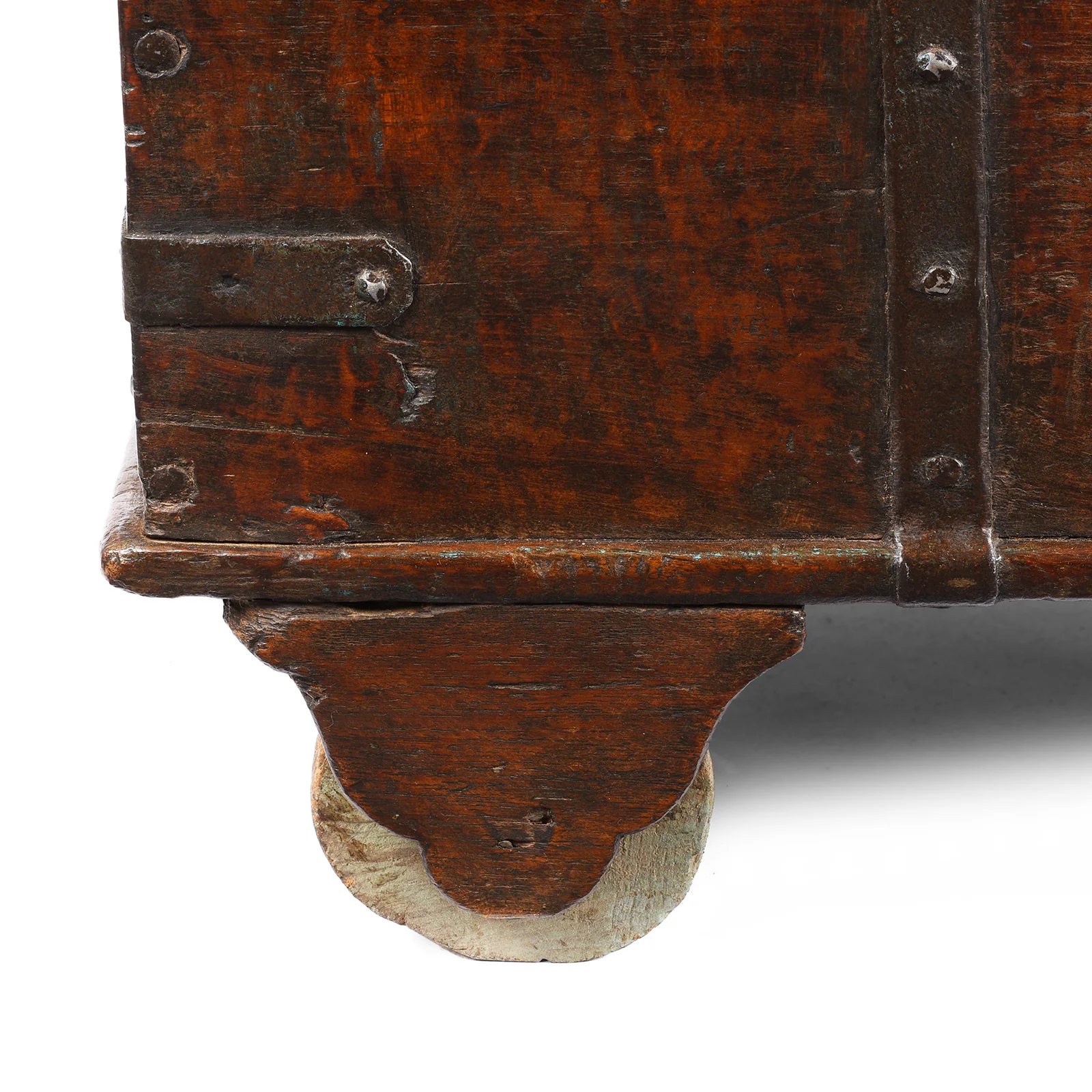 Iron Bound Teak Chest From Gujarat - 19th Century - Image 8
