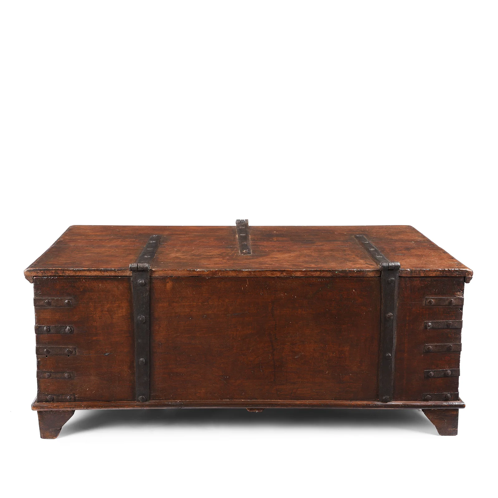 Iron Bound Teak Chest From Gujarat - Early 19th Century - Image 11