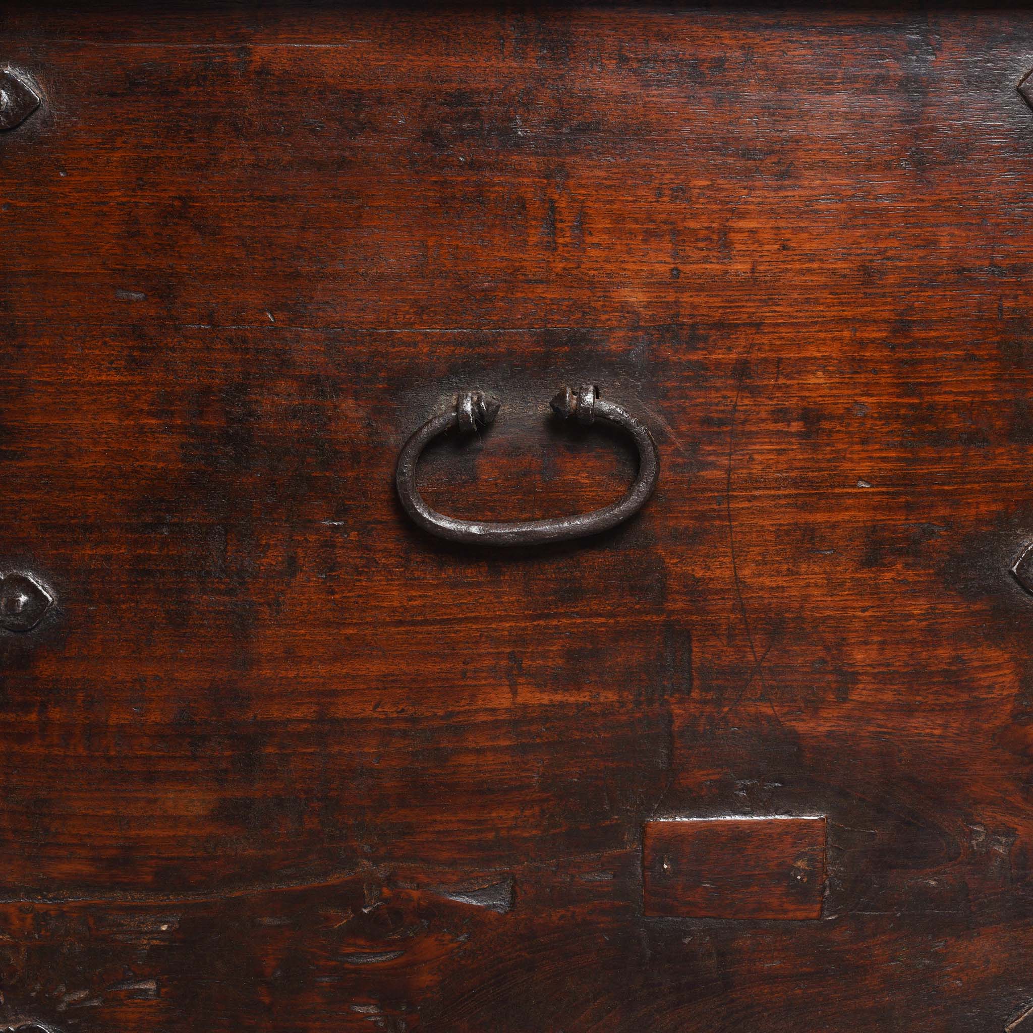Iron Bound Teak Chest From Gujarat - 19ThC - Image 6