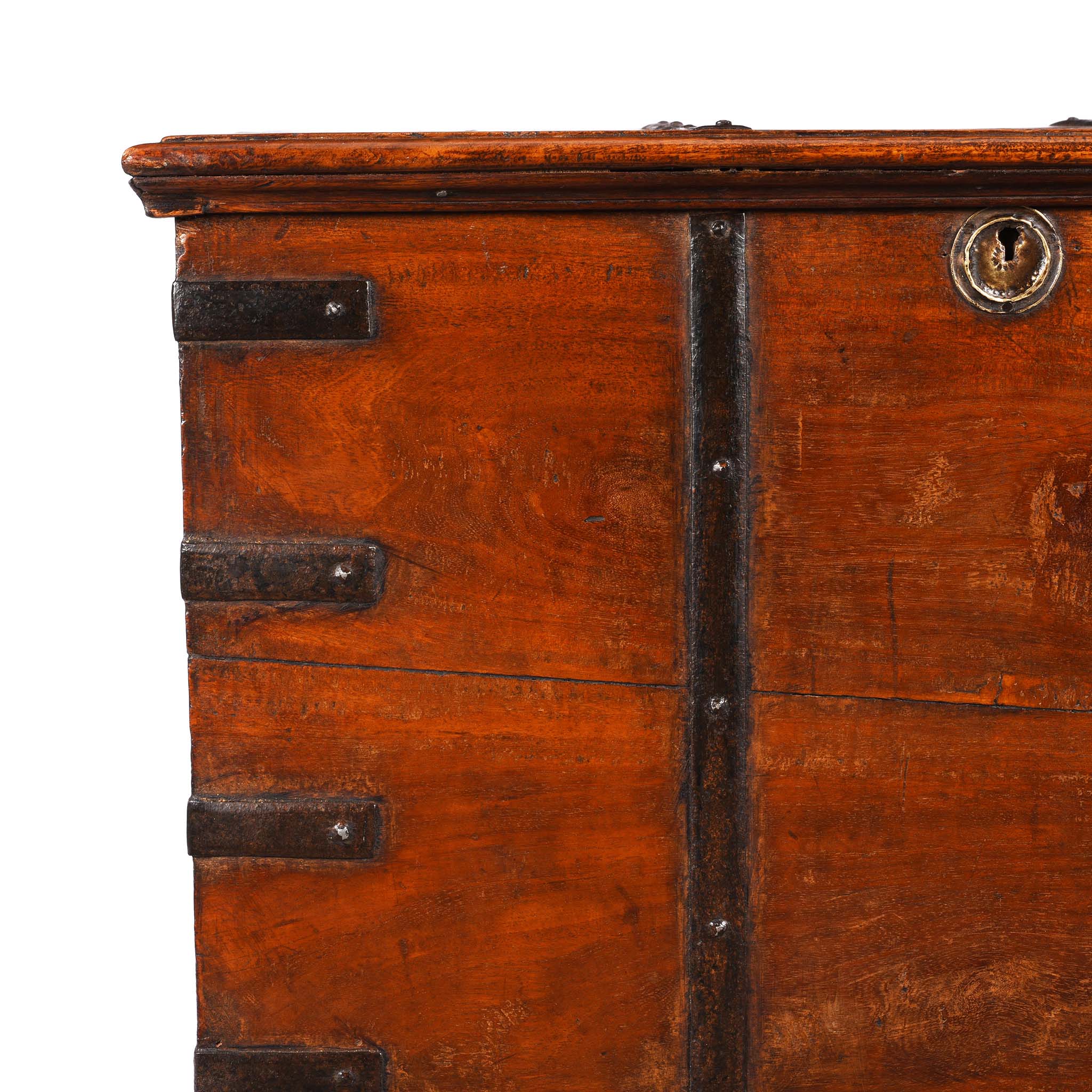 Iron Bound Teak Chest From Gujarat - 19Thc - Image 2