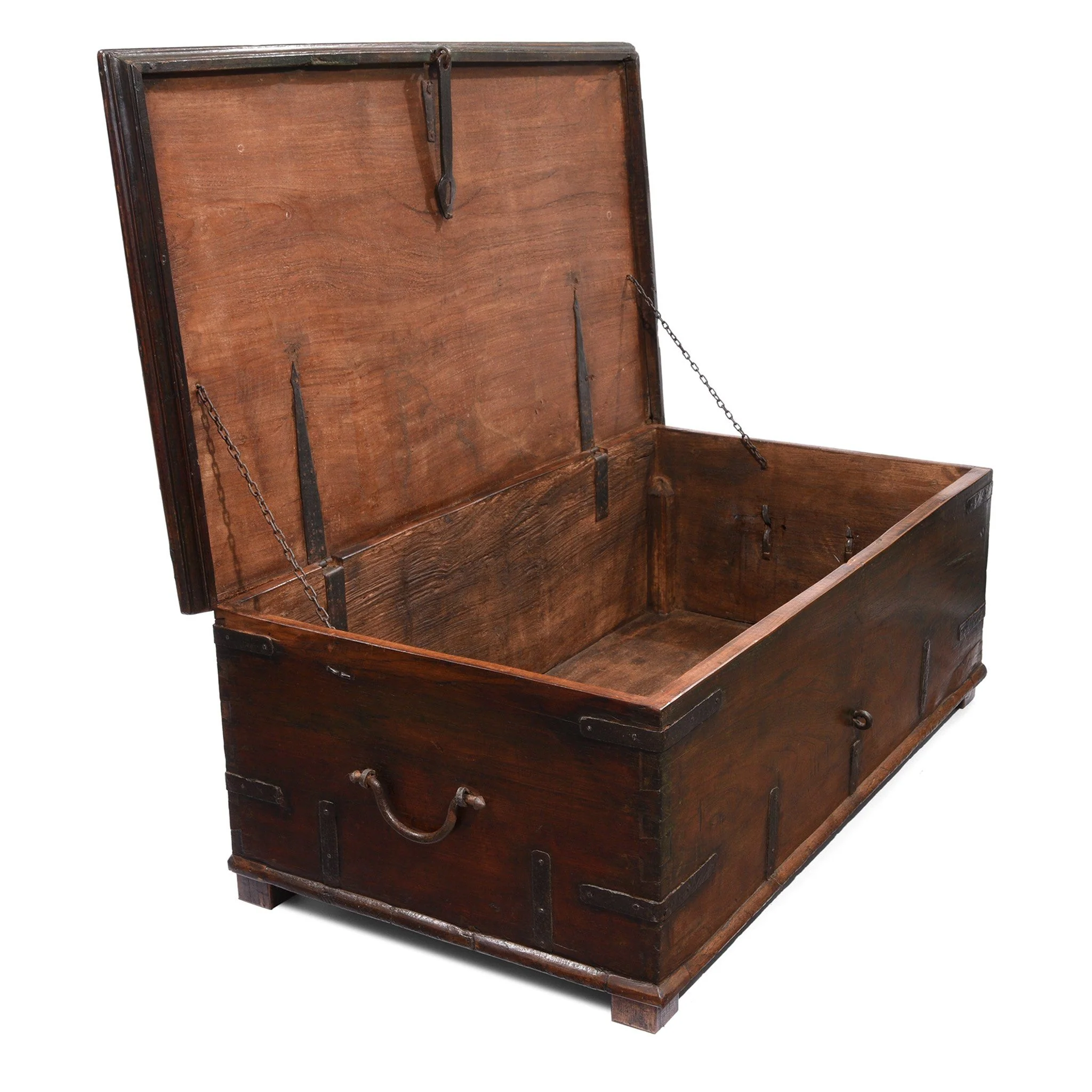 Iron Bound Teak Chest From Gujarat - 19thC - Image 3
