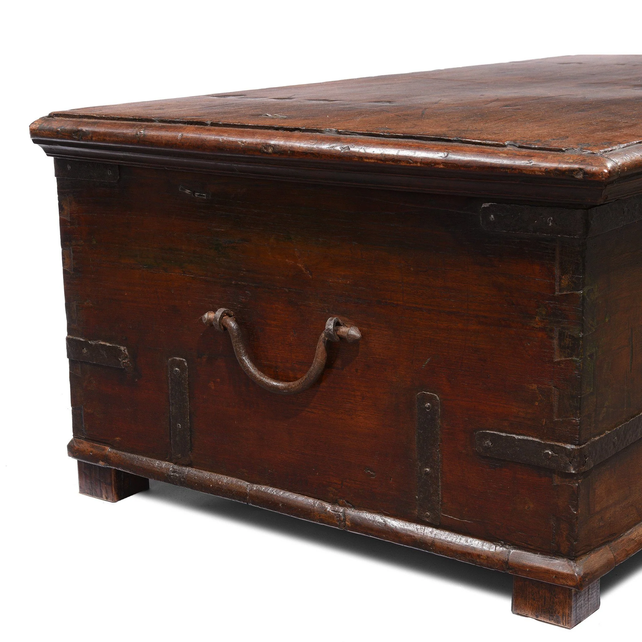 Iron Bound Teak Chest From Gujarat - 19thC - Image 4