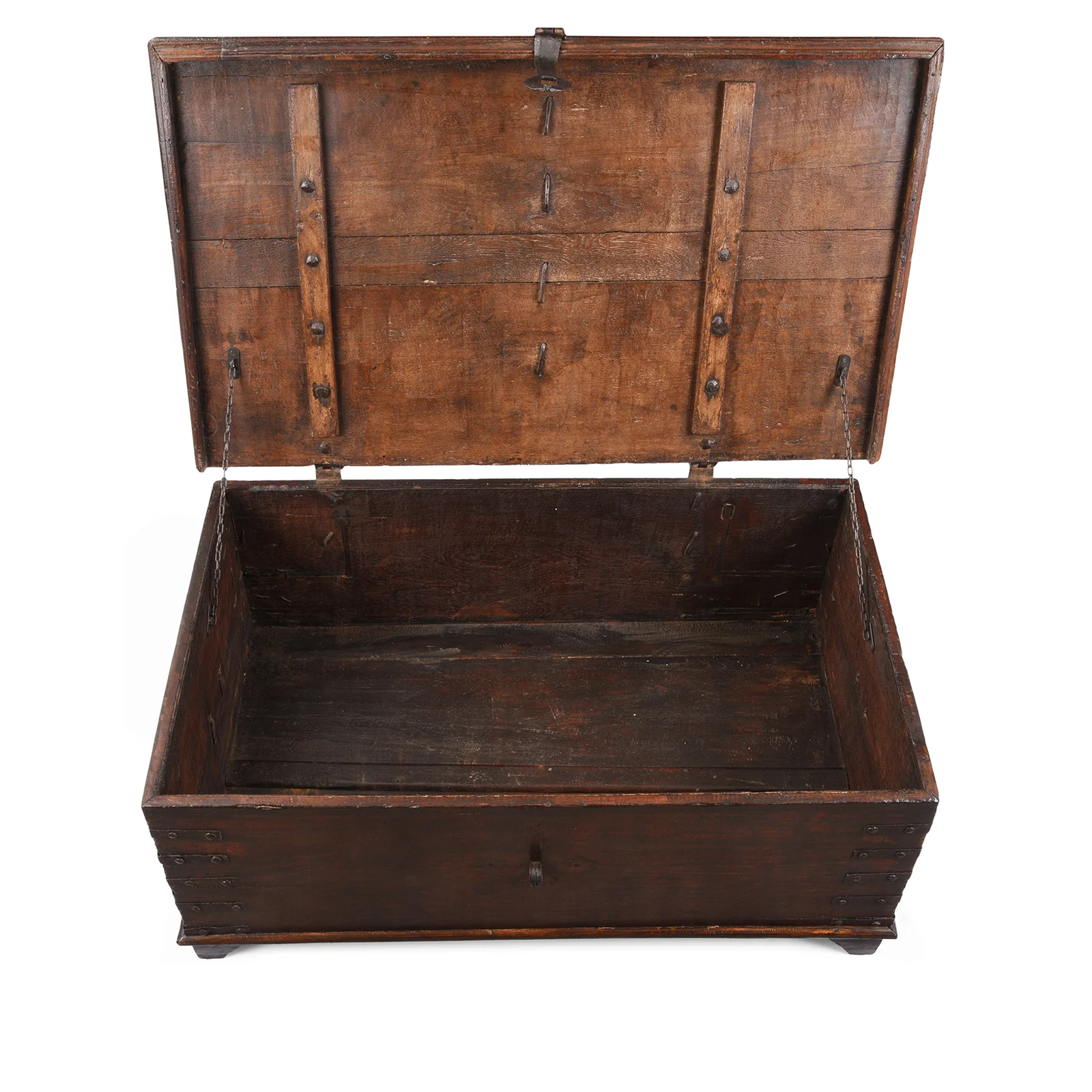 Iron Bound Teak Chest From Gujarat - Early 19th Century - Image 4