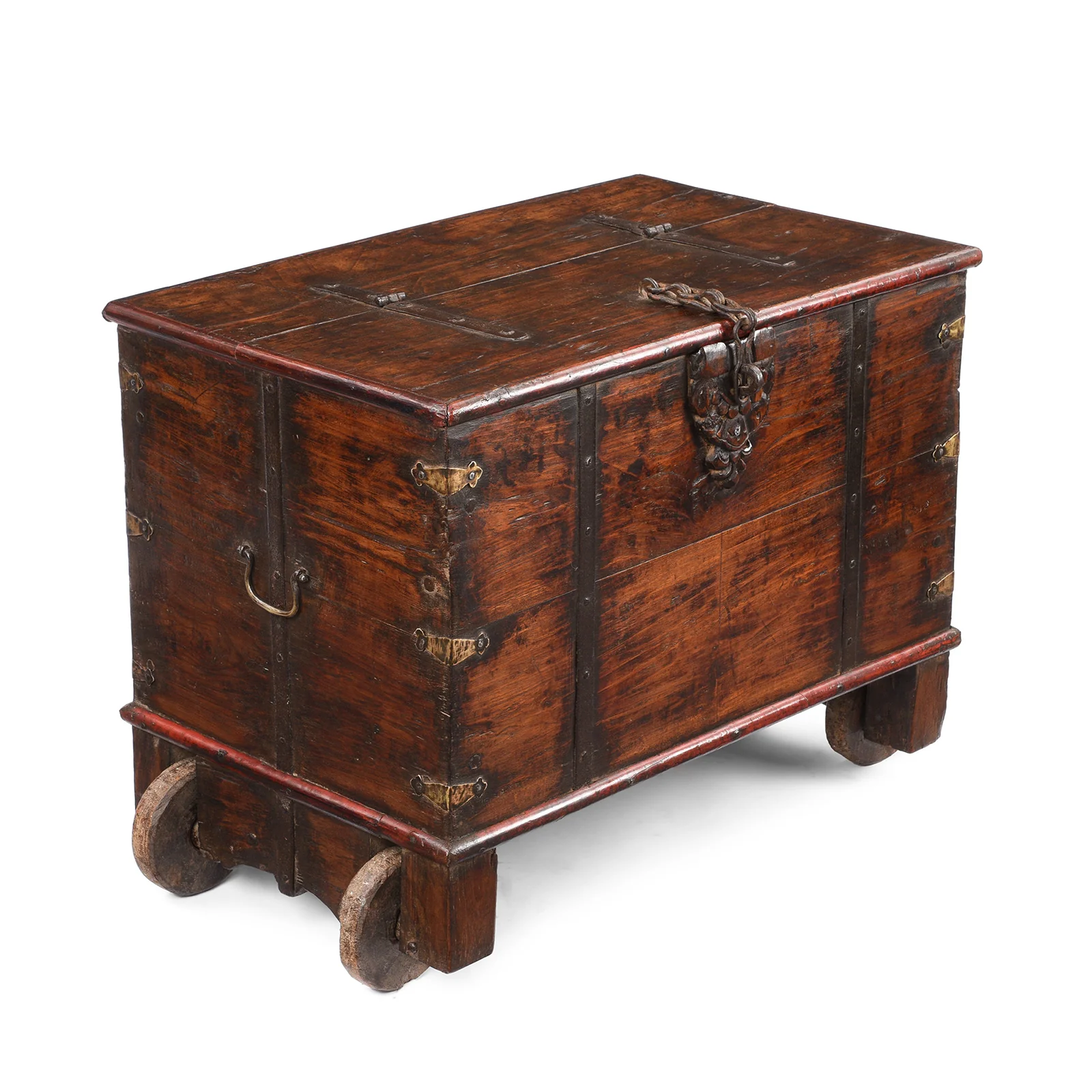 Iron Bound Teak Chest From Gujarat - 19th Century - Image 4