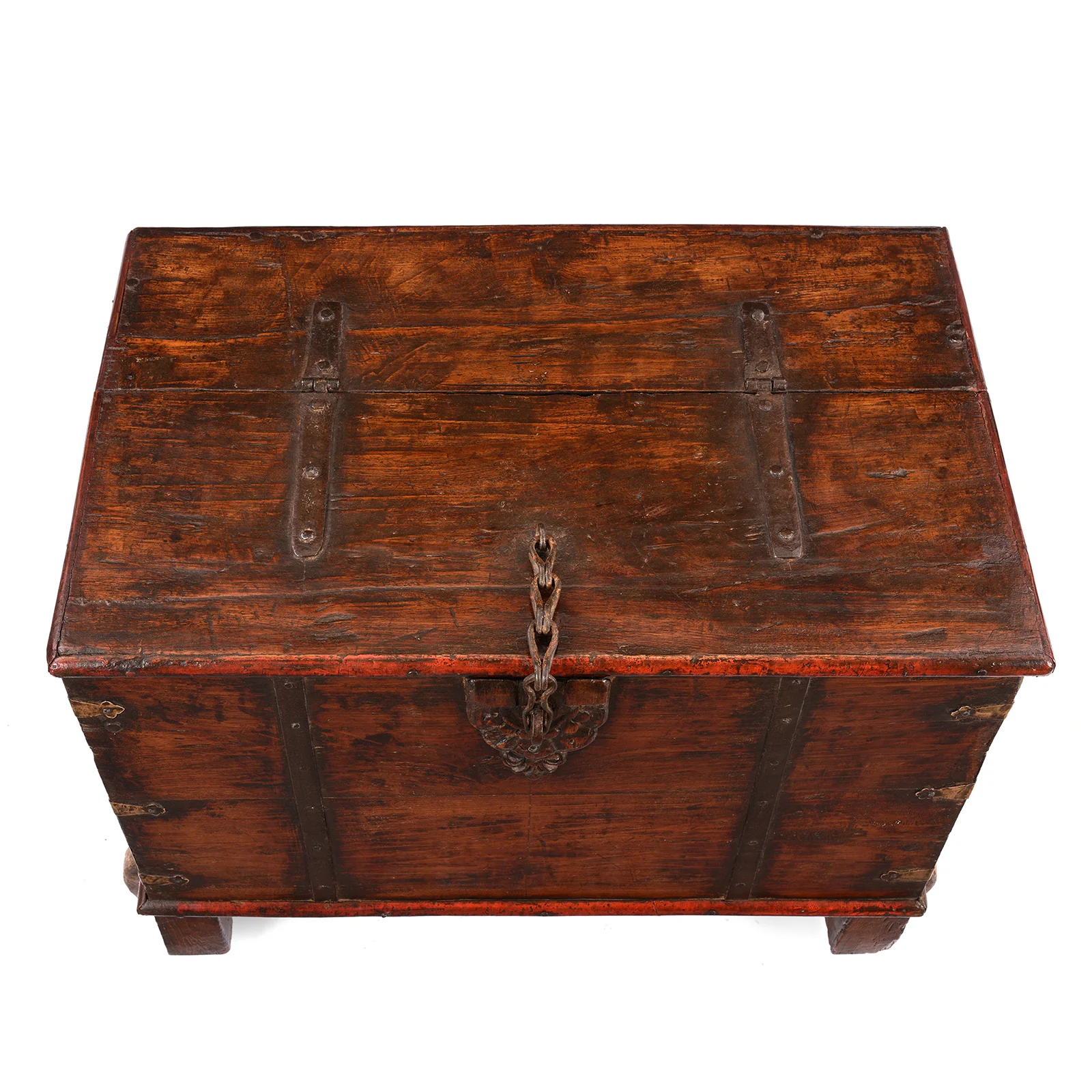 Iron Bound Teak Chest From Gujarat - 19th Century - Image 5