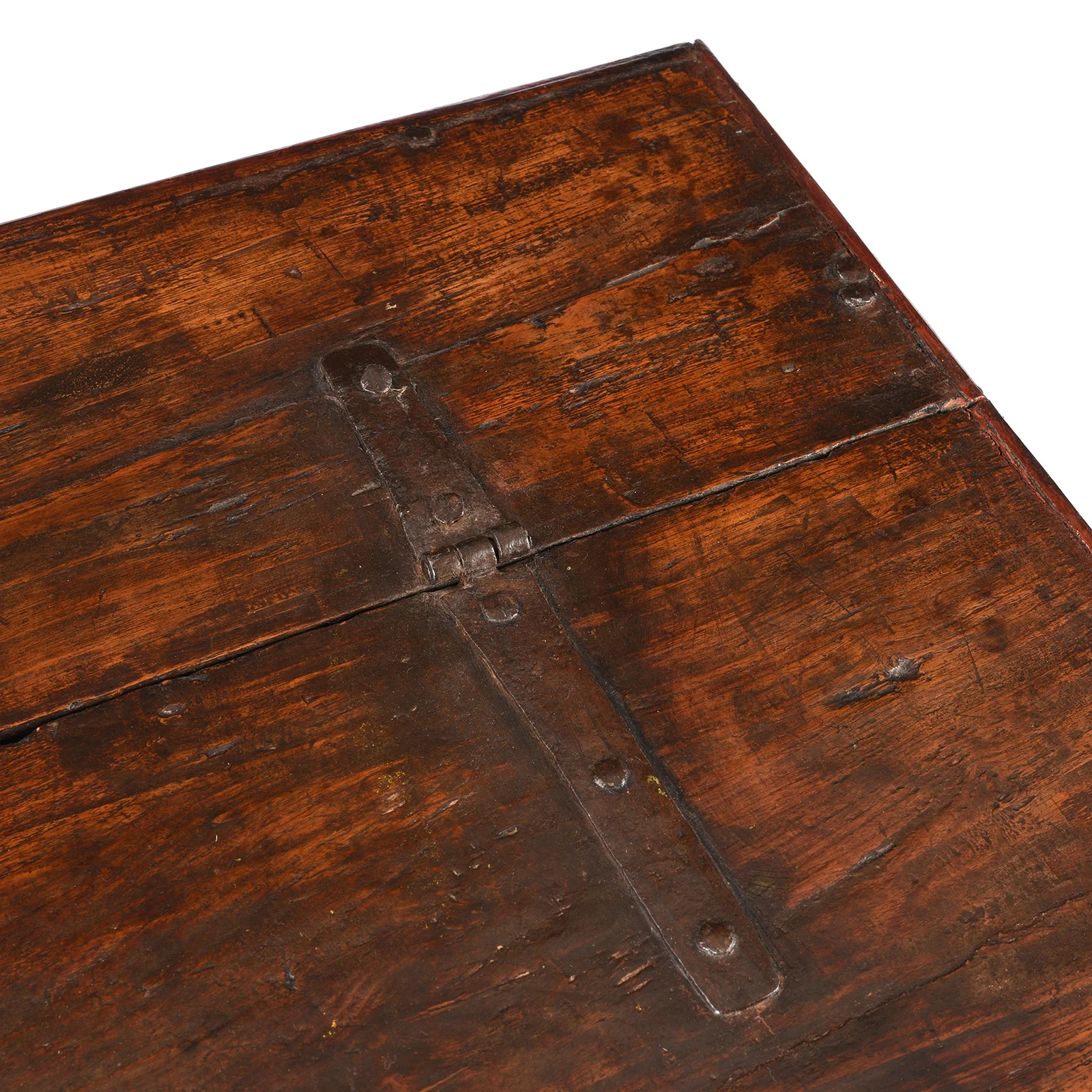 Iron Bound Teak Chest From Gujarat - 19th Century - Image 7