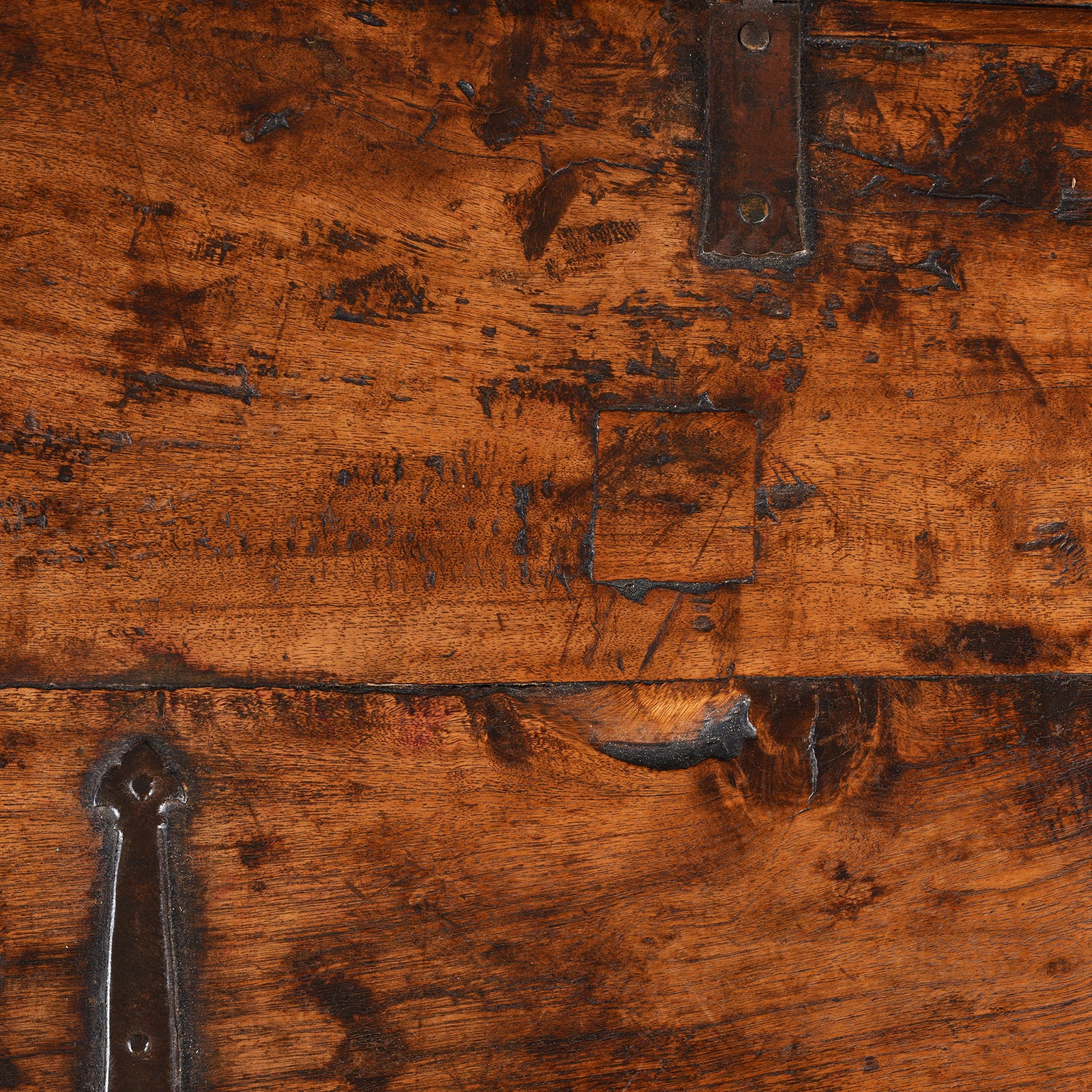 Iron Bound Teak Chest From Rajasthan - 19th Century - Image 13