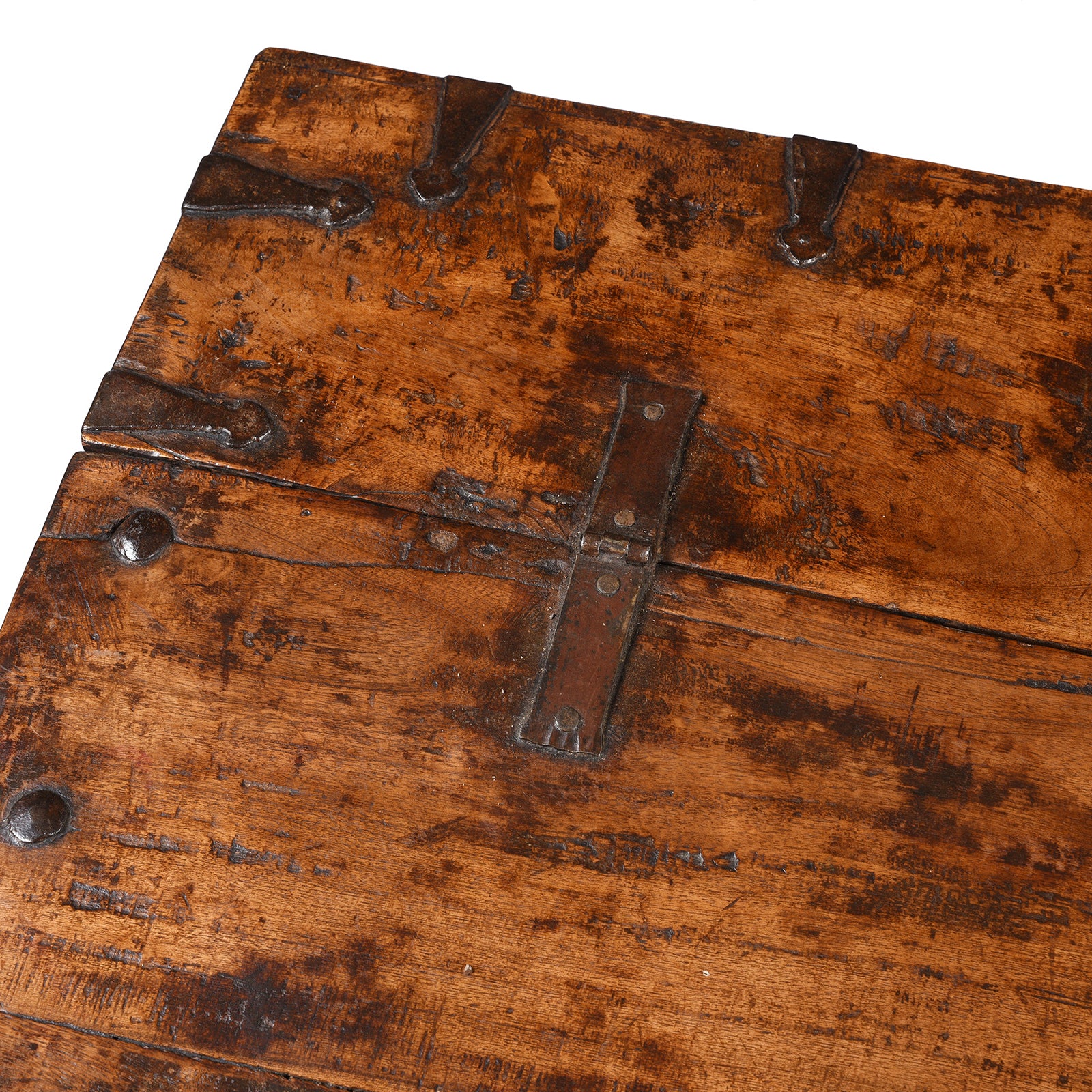 Iron Bound Teak Chest From Rajasthan - 19th Century - Image 7