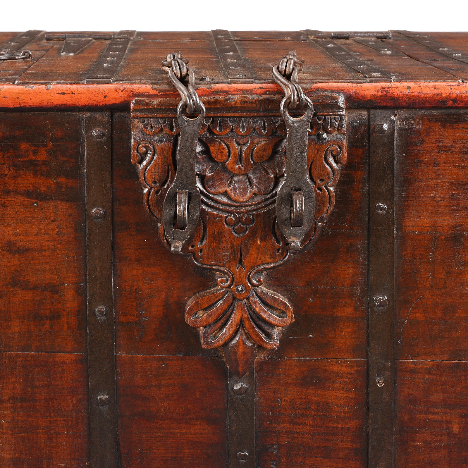 Iron Bound Wheeled Chest From Gujarat - 19th Century - Image 4