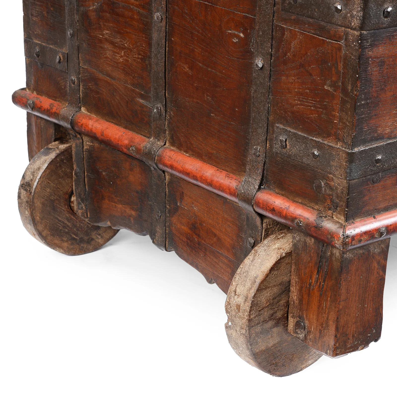 Iron Bound Wheeled Chest From Gujarat - 19th Century - Image 9