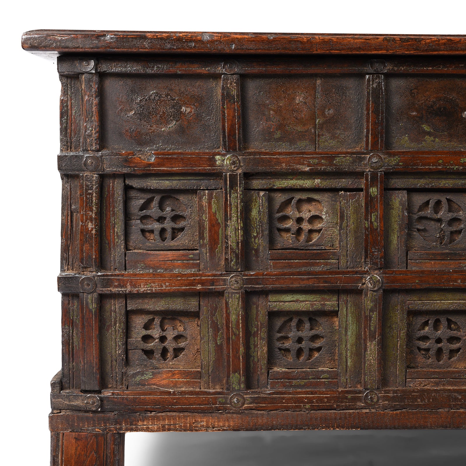 Iron Bound Teak Coffee Table Chest From Gujarat - 19th Century - Image 2