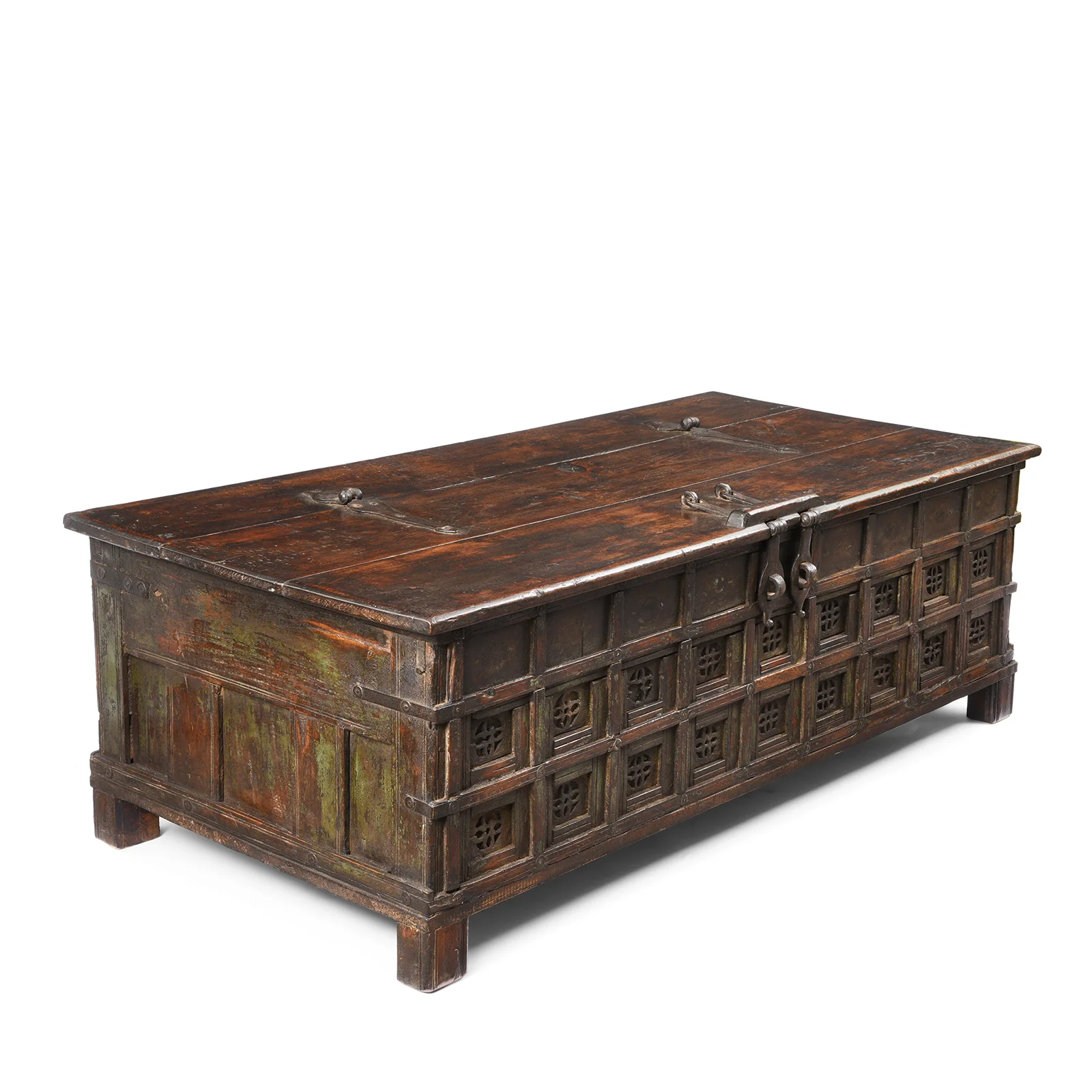 Iron Bound Teak Coffee Table Chest From Gujarat - 19th Century - Image 3