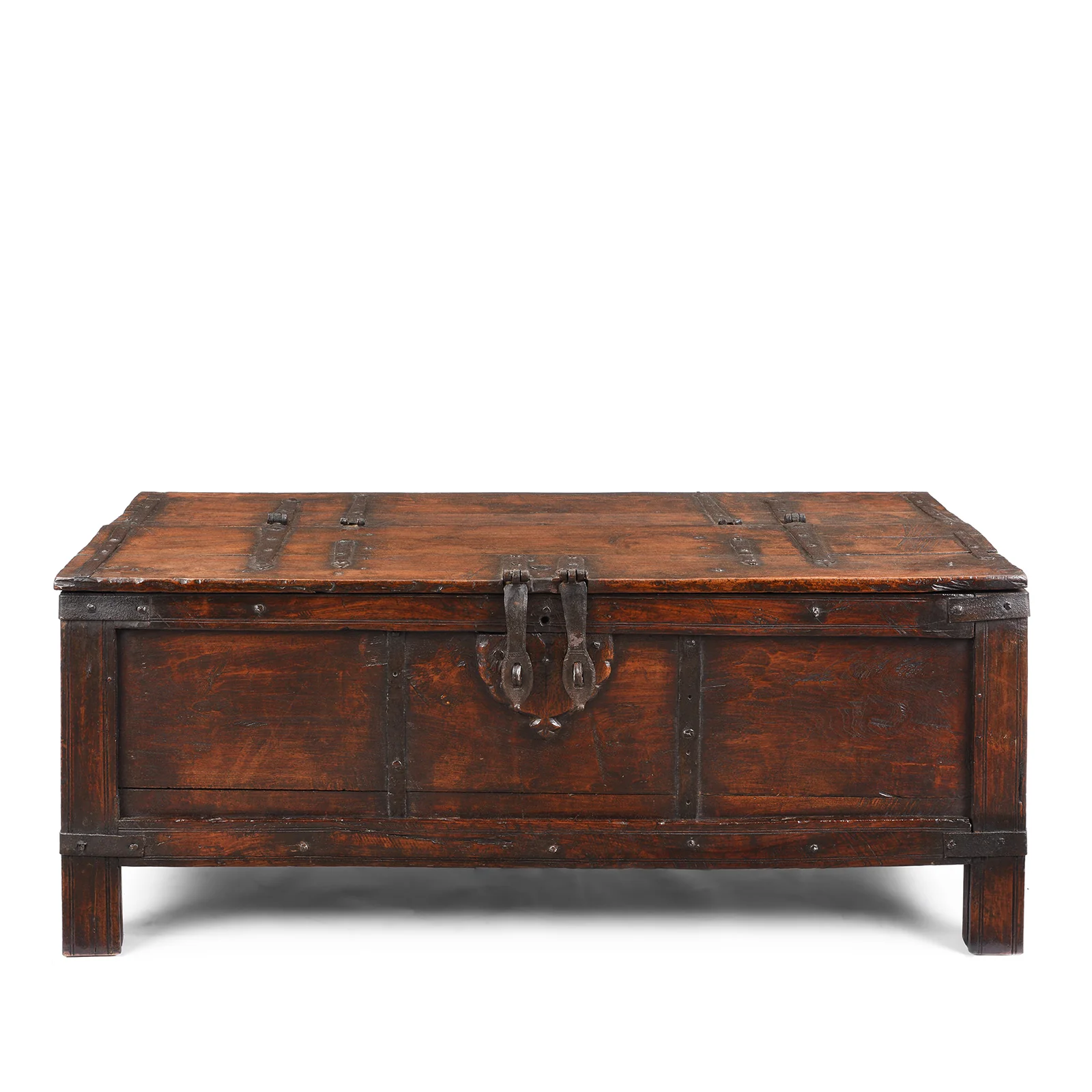 Iron Bound Teak Dowry Chest From Kutch - 18th Century