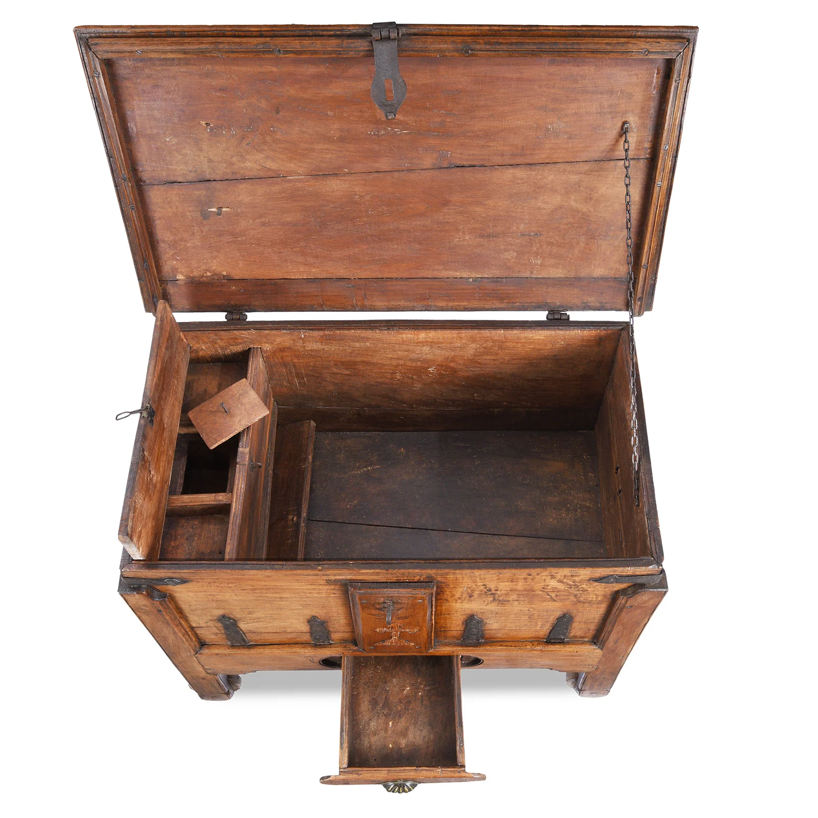Iron Bound Teak Merchant Chest From Goa - 19th Century - Image 3