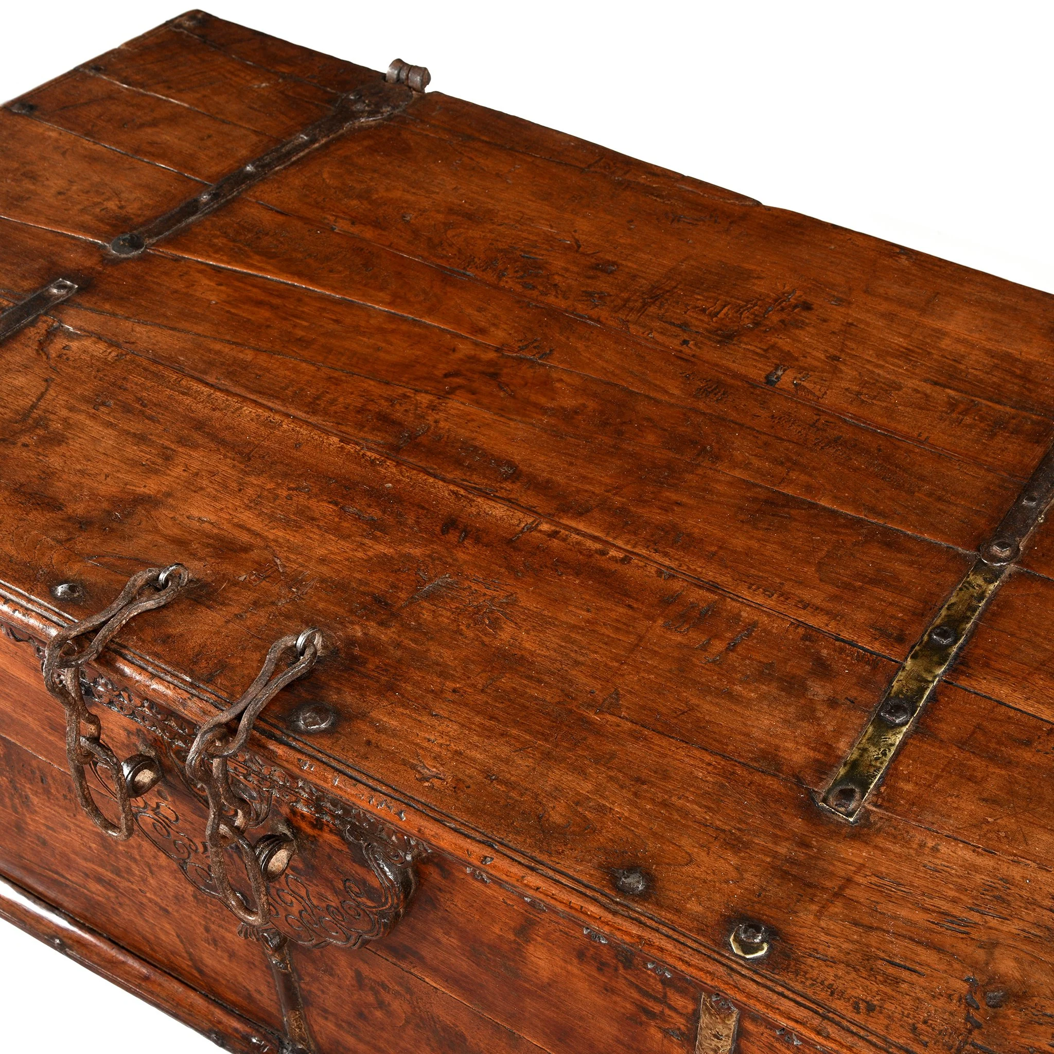 Iron Bound Teak Chest From Saurashtra - 19thC - Image 4