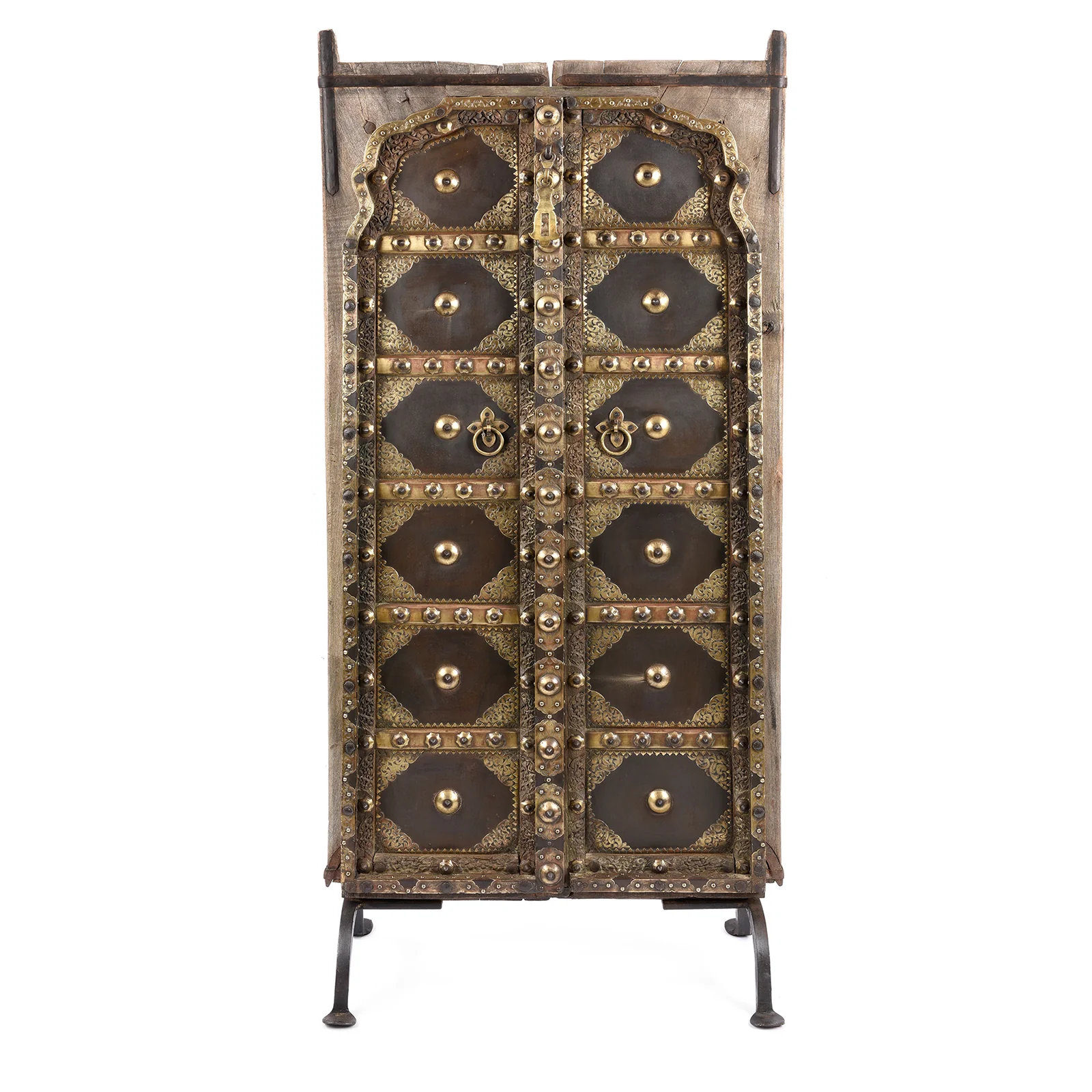 Iron & Brass Door On Stand From Shekhawati - 19th Century - Image 2