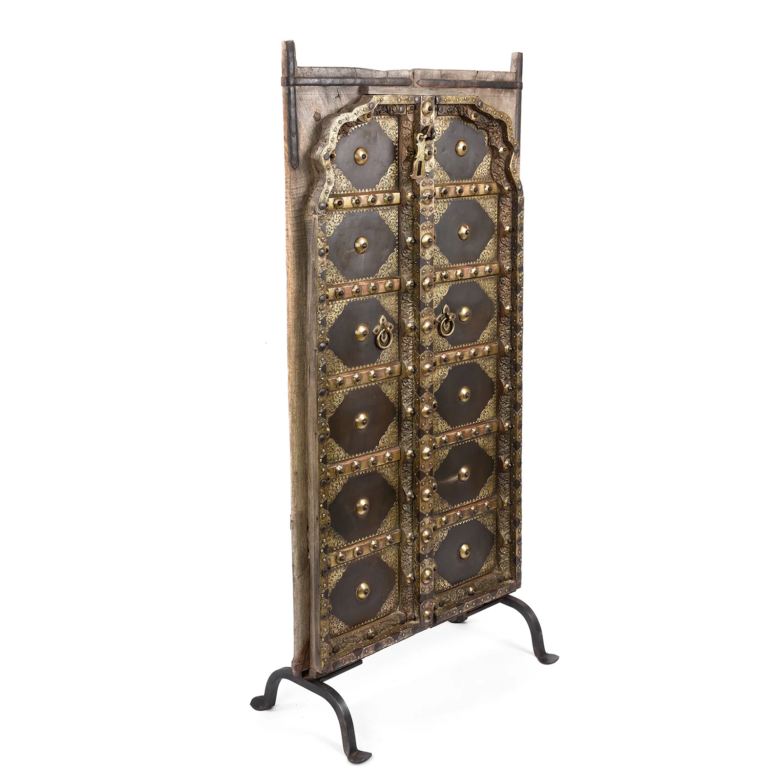 Iron & Brass Door On Stand From Shekhawati - 19th Century - Image 4