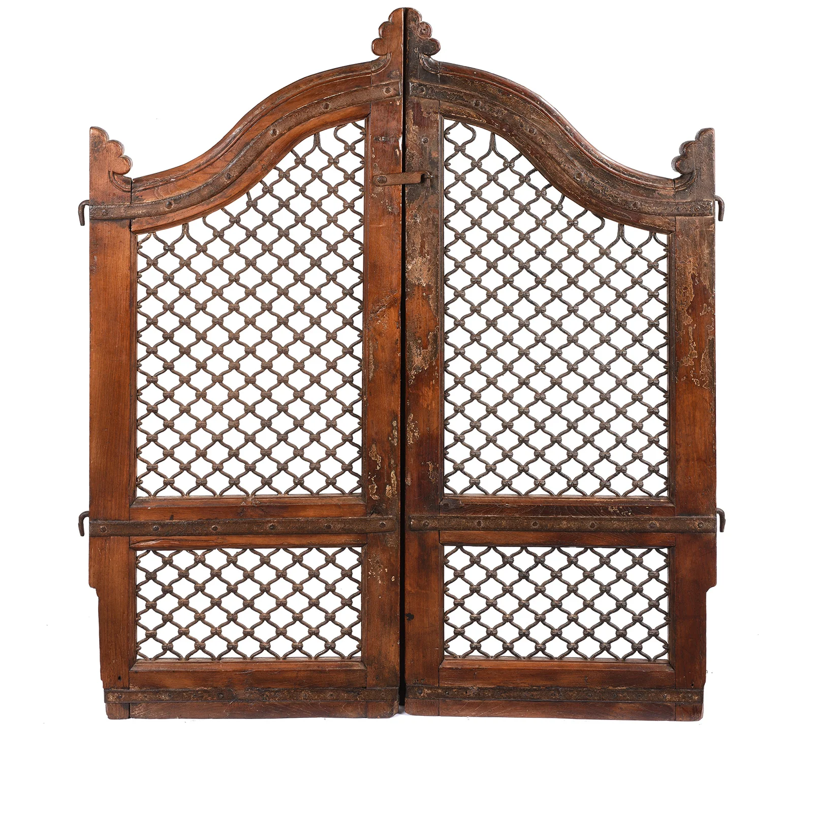 Iron & Teak Jali Dog Gate From Gujarat - 19thC - Image 4