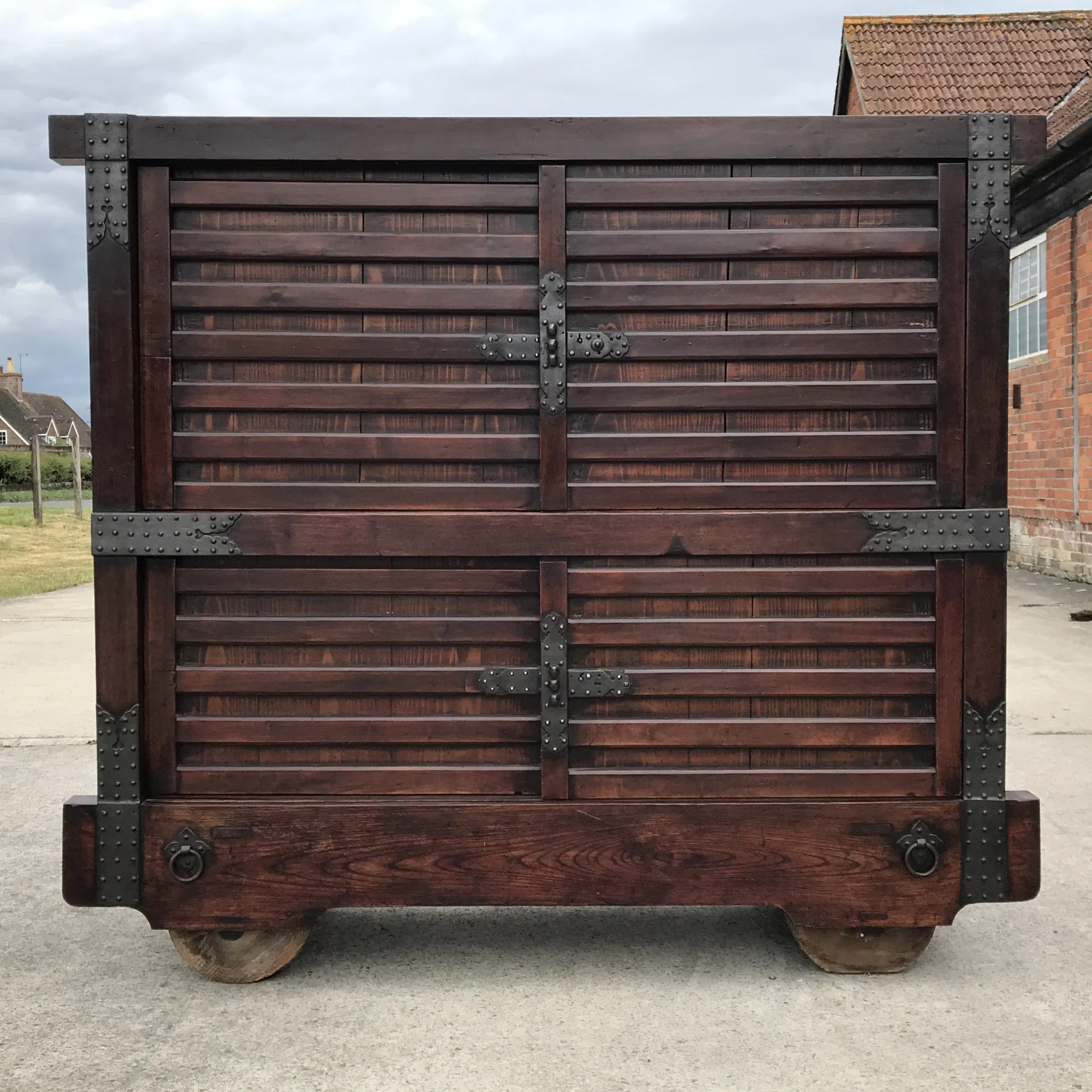 Japanese Kuruma-Dansu Wheeled Chest - Meiji Period