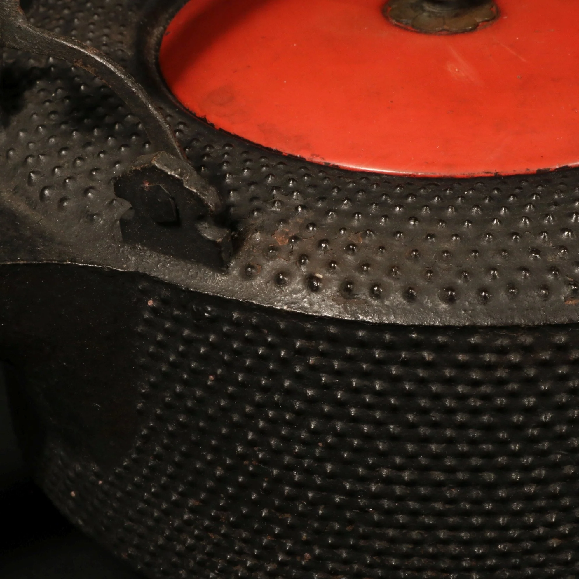Cast Iron Tea Pot With Red Lacquer Lid - Ca 1930 - Image 3
