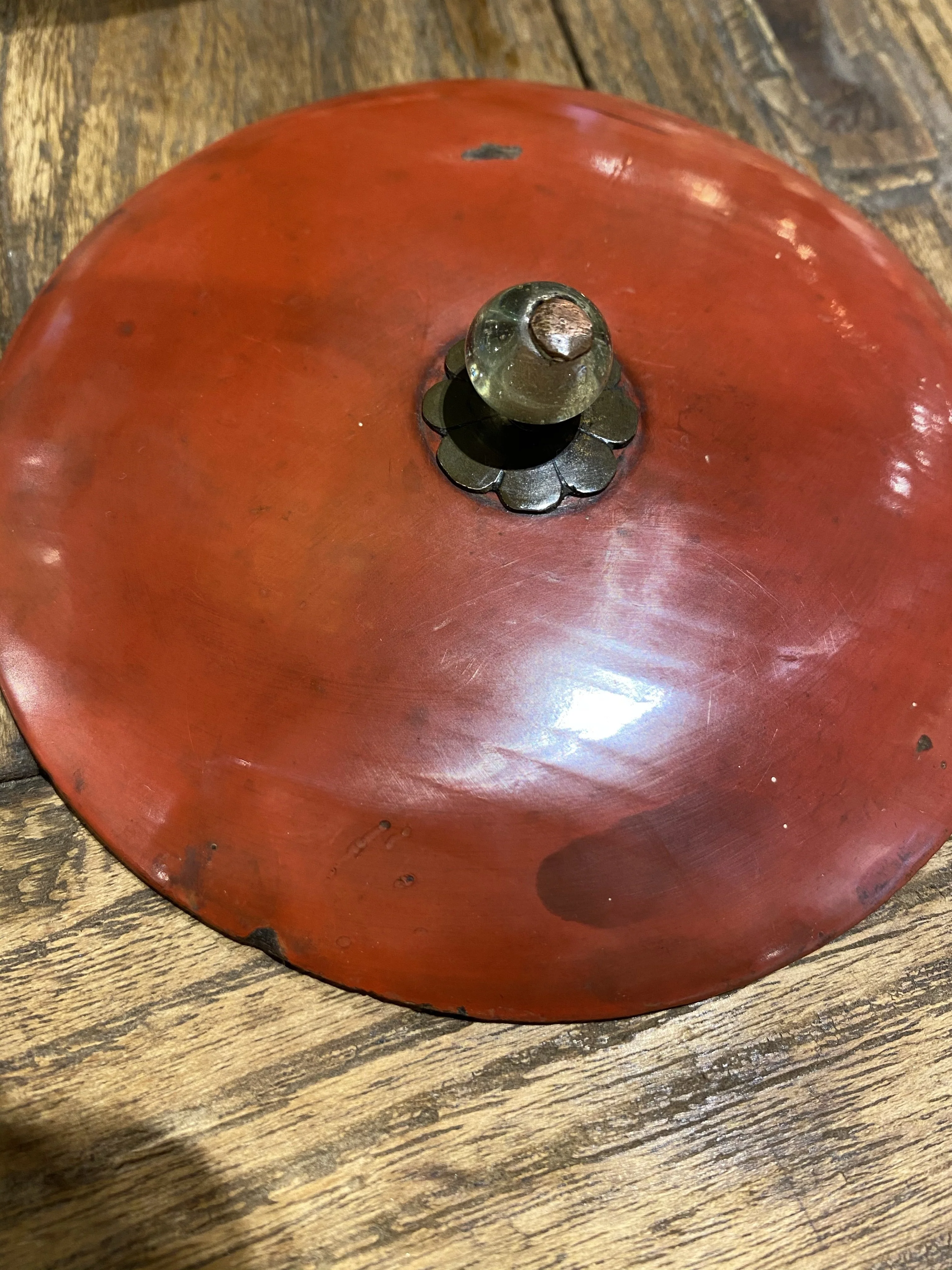 Cast Iron Tea Pot With Red Lacquer Lid - Ca 1930 - Image 4