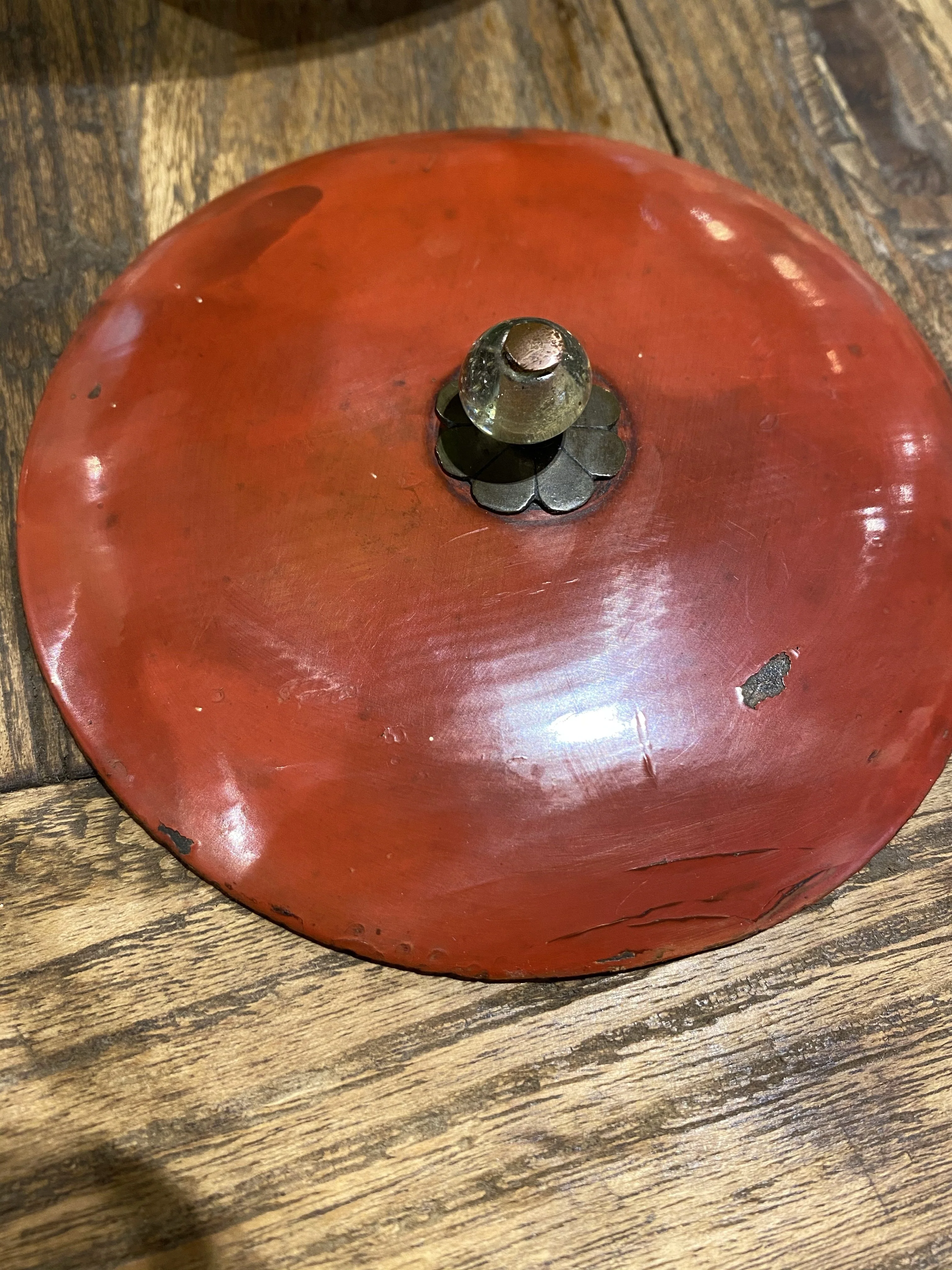 Cast Iron Tea Pot With Red Lacquer Lid - Ca 1930 - Image 5
