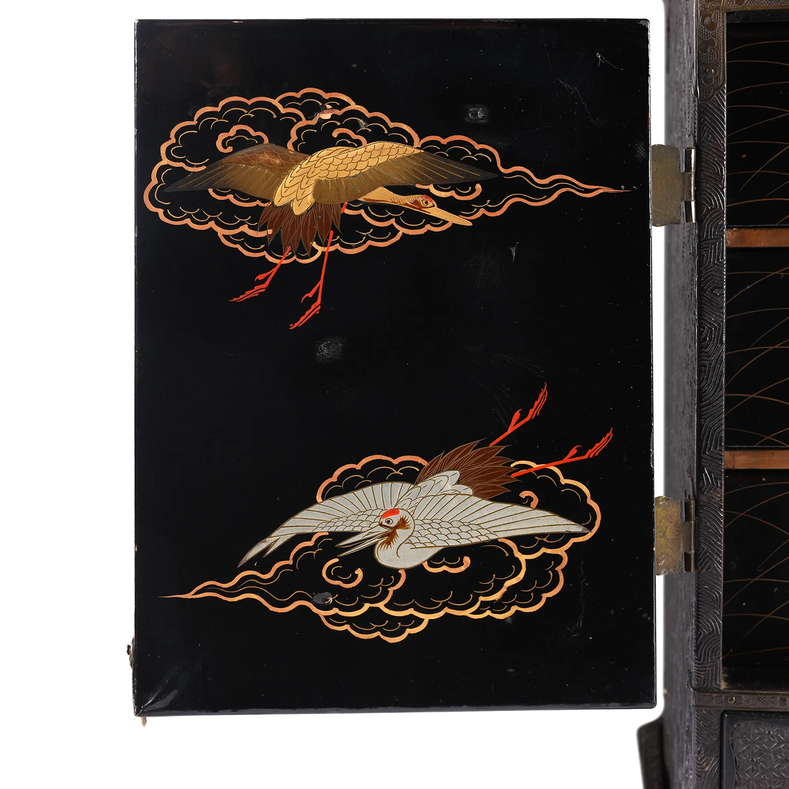Japanese Black Lacquer Kodansu Jewellery Cabinet - Meiji Period - Image 4