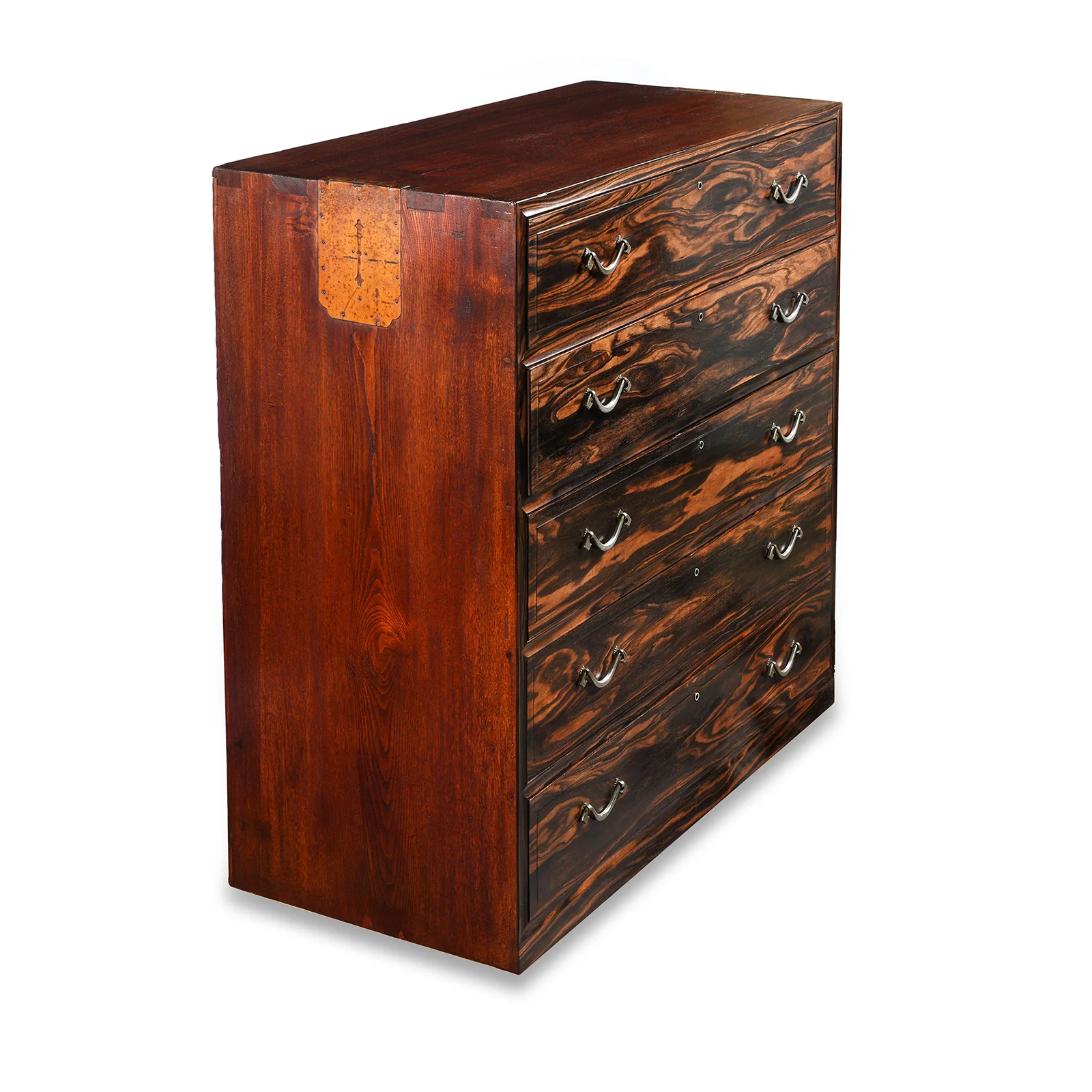Japanese Kimono Dansu, Persimmon Wood - Shōwa Era - Image 3