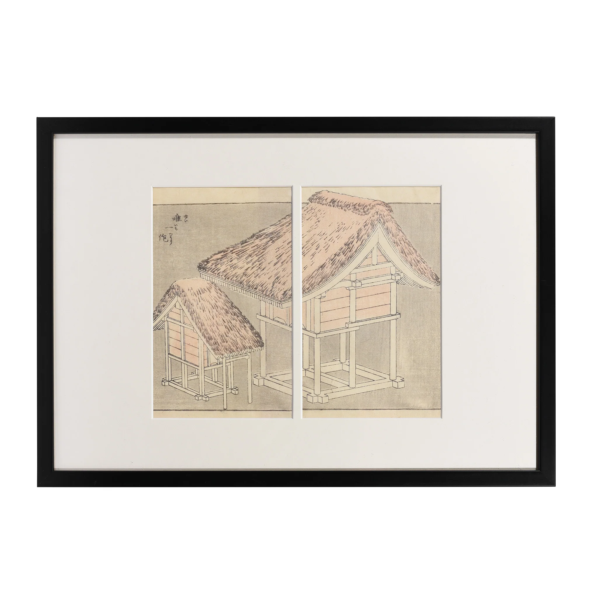 Japanese Manga Woodblock Print by Hokusai - 19thC