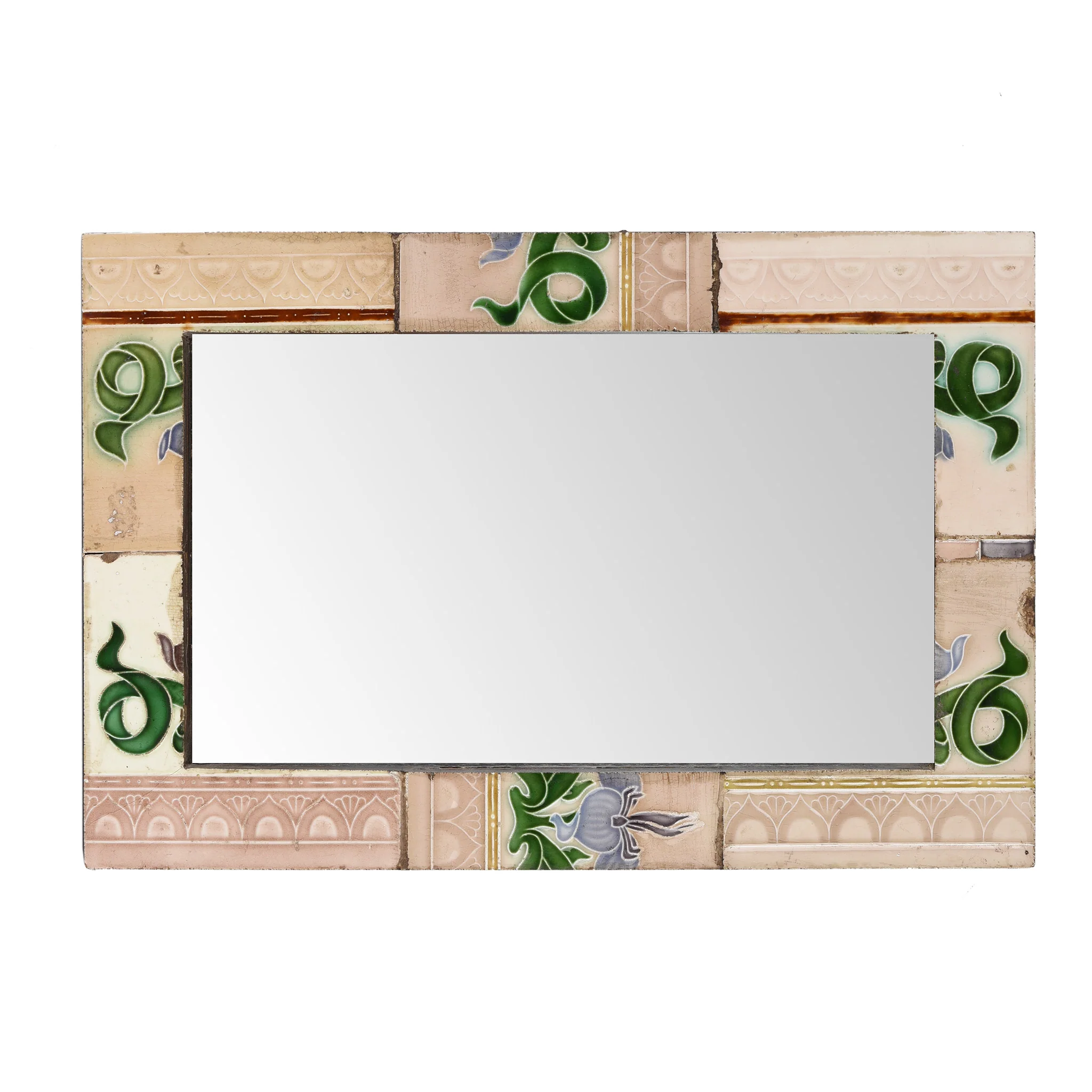 Mirror Made From Old Japanese Ceramic Tiles - Image 2