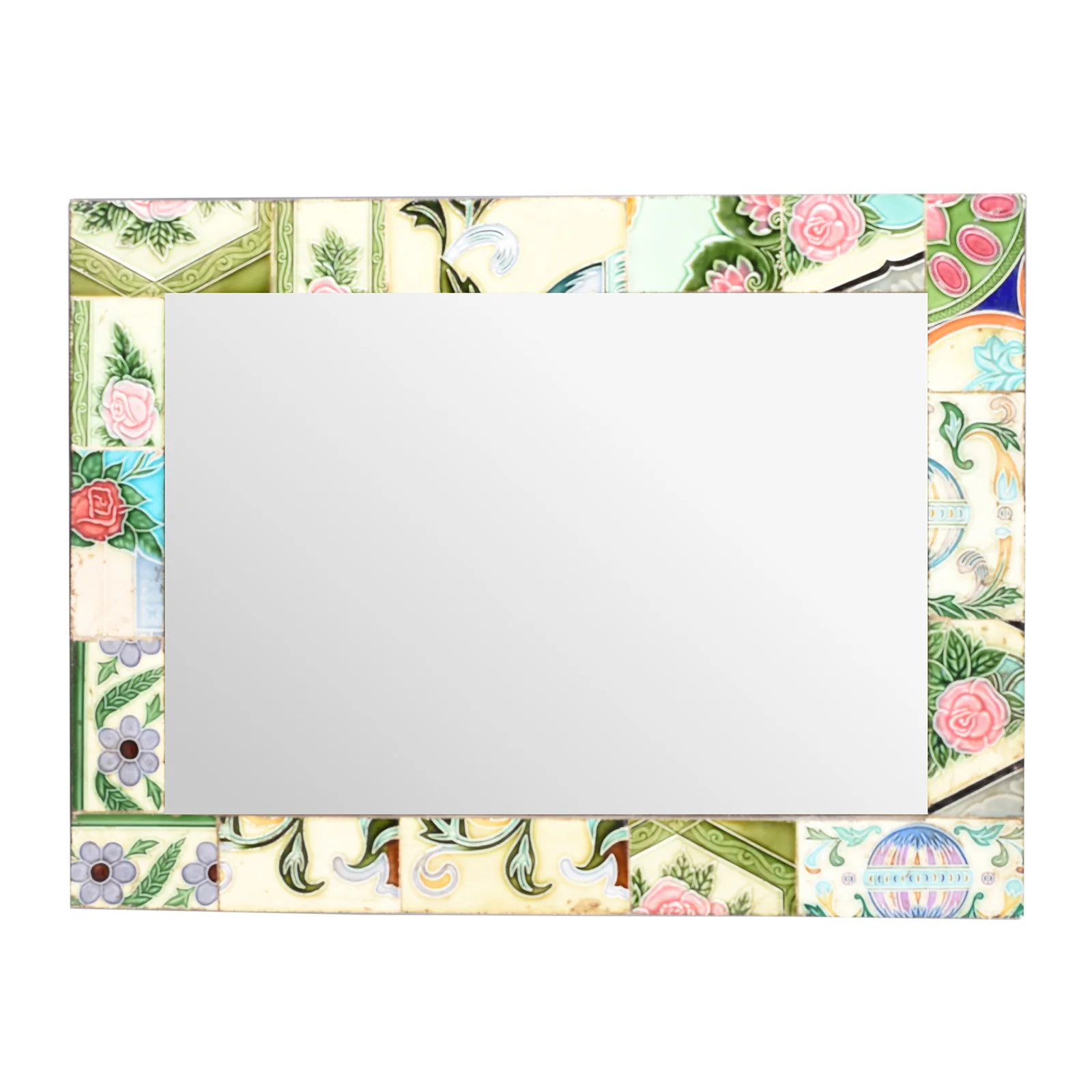 Mirror Made From Old Japanese Ceramic Tiles - Circa 1920 - Image 2