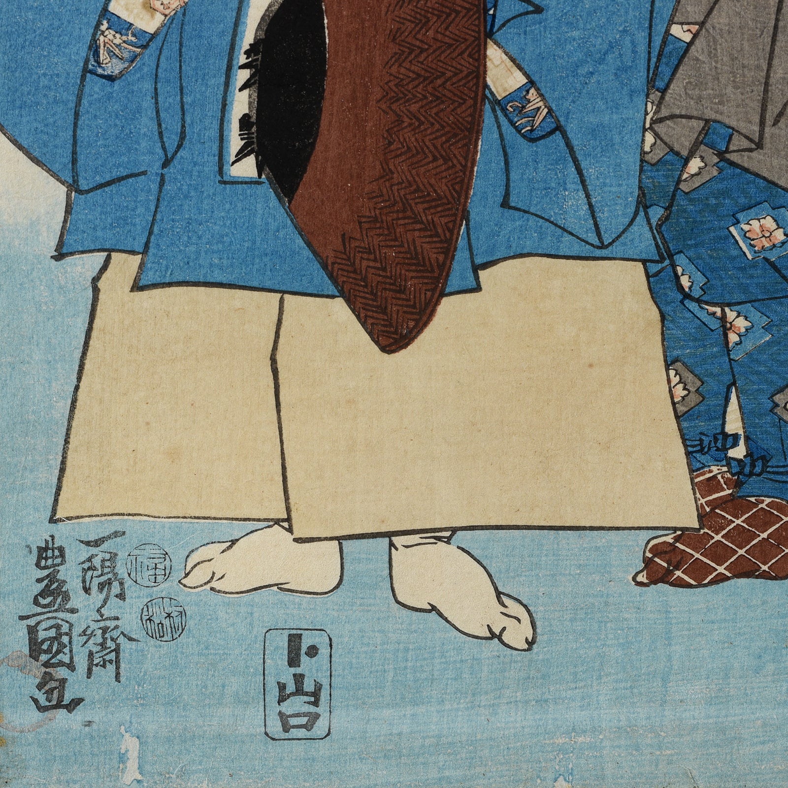 "Kanjincho" Kabuki Triptych By Kuniyoshi - Image 9