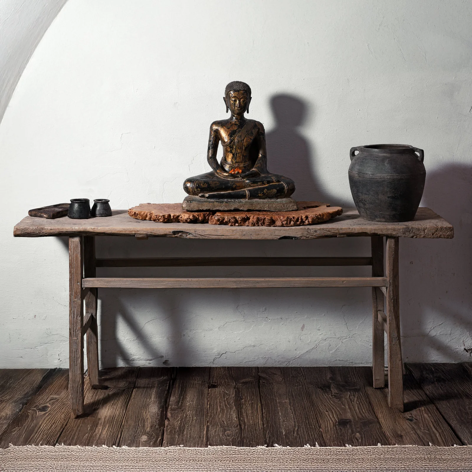 Lacquered Bronze Thai Sitting Buddha - Early 19th Century - Image 2