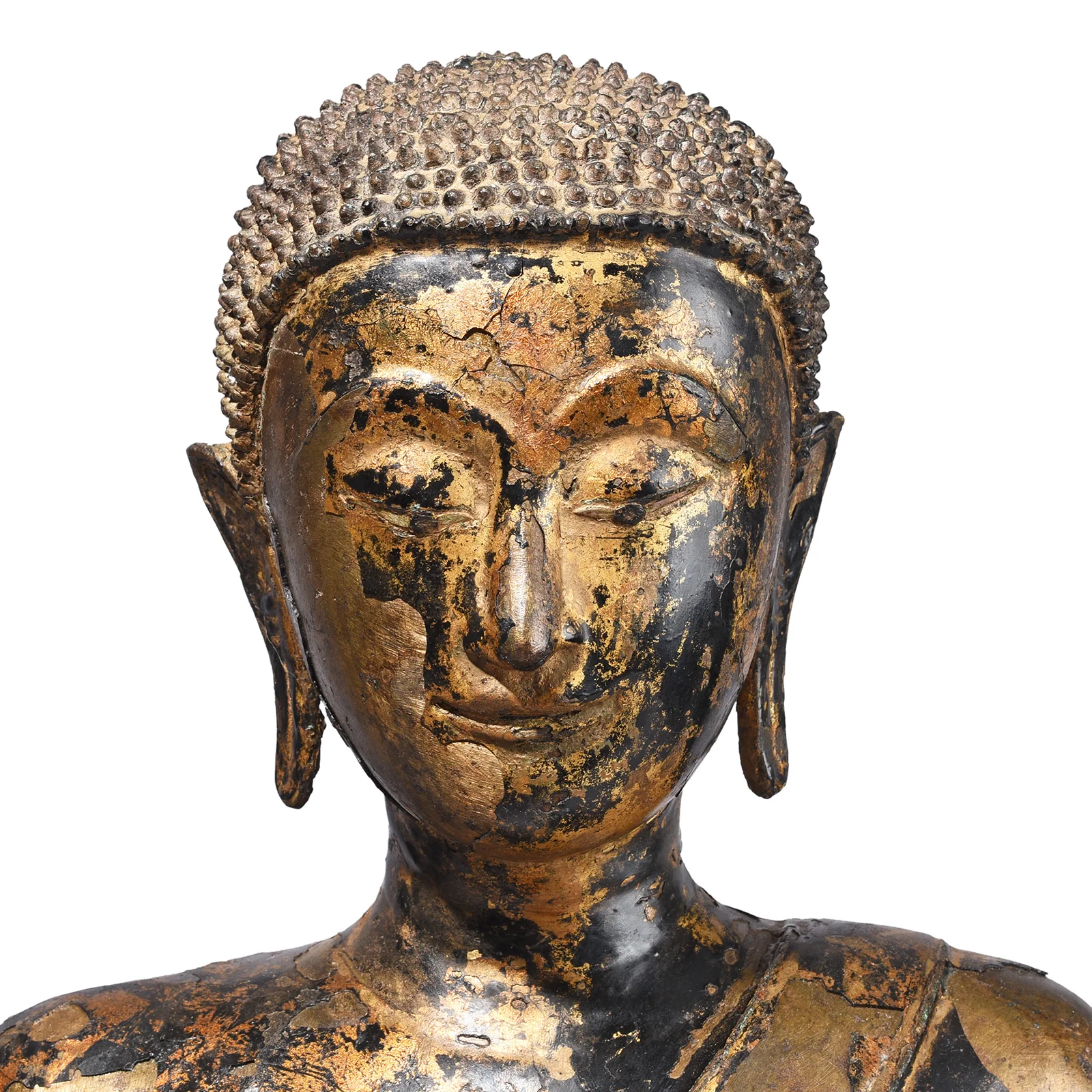Lacquered Bronze Thai Sitting Buddha - Early 19th Century - Image 3
