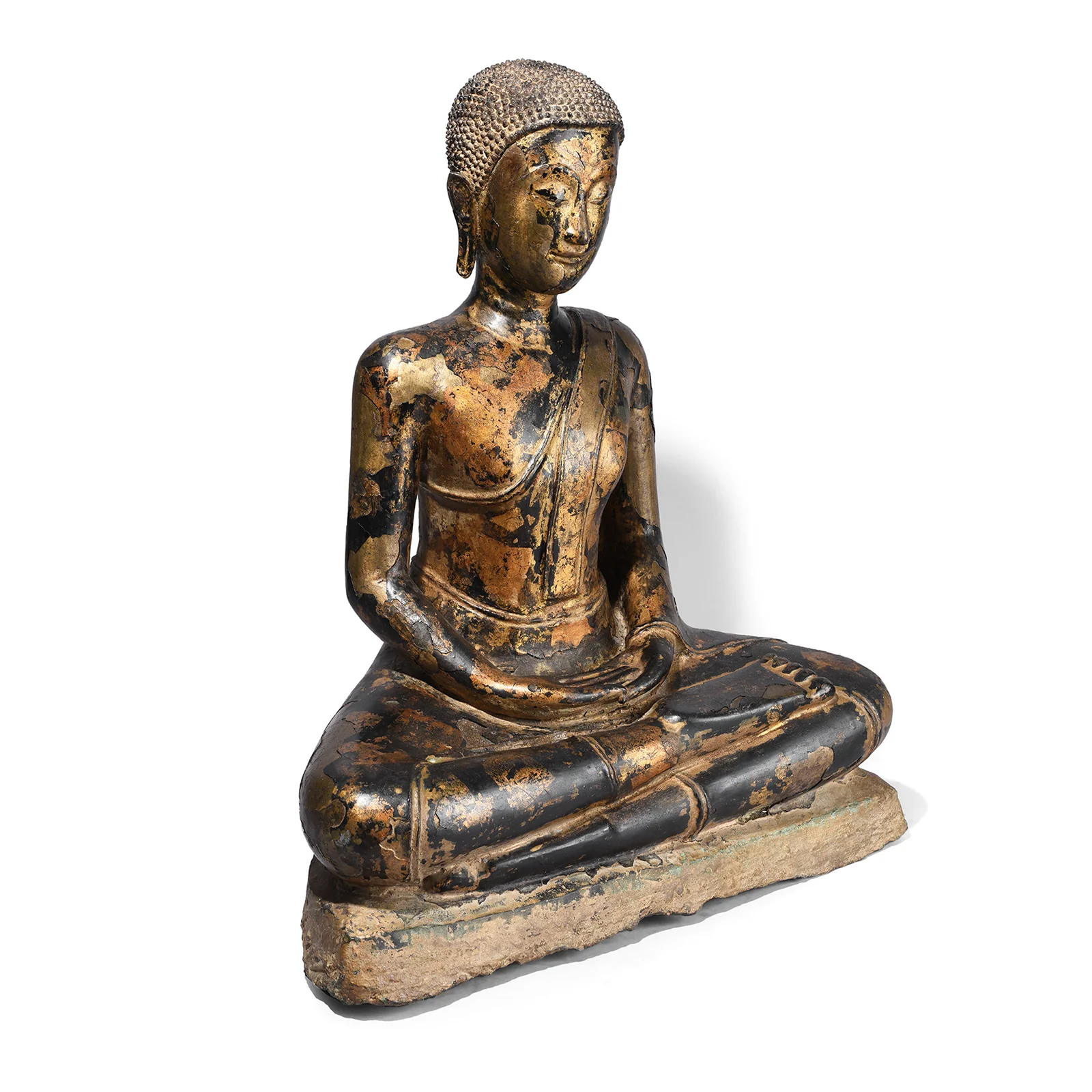 Lacquered Bronze Thai Sitting Buddha - Early 19th Century - Image 4