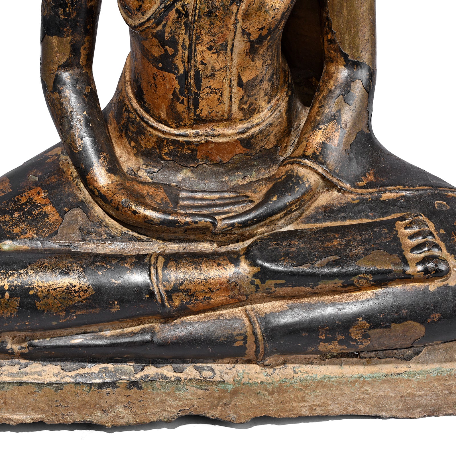 Lacquered Bronze Thai Sitting Buddha - Early 19th Century - Image 5