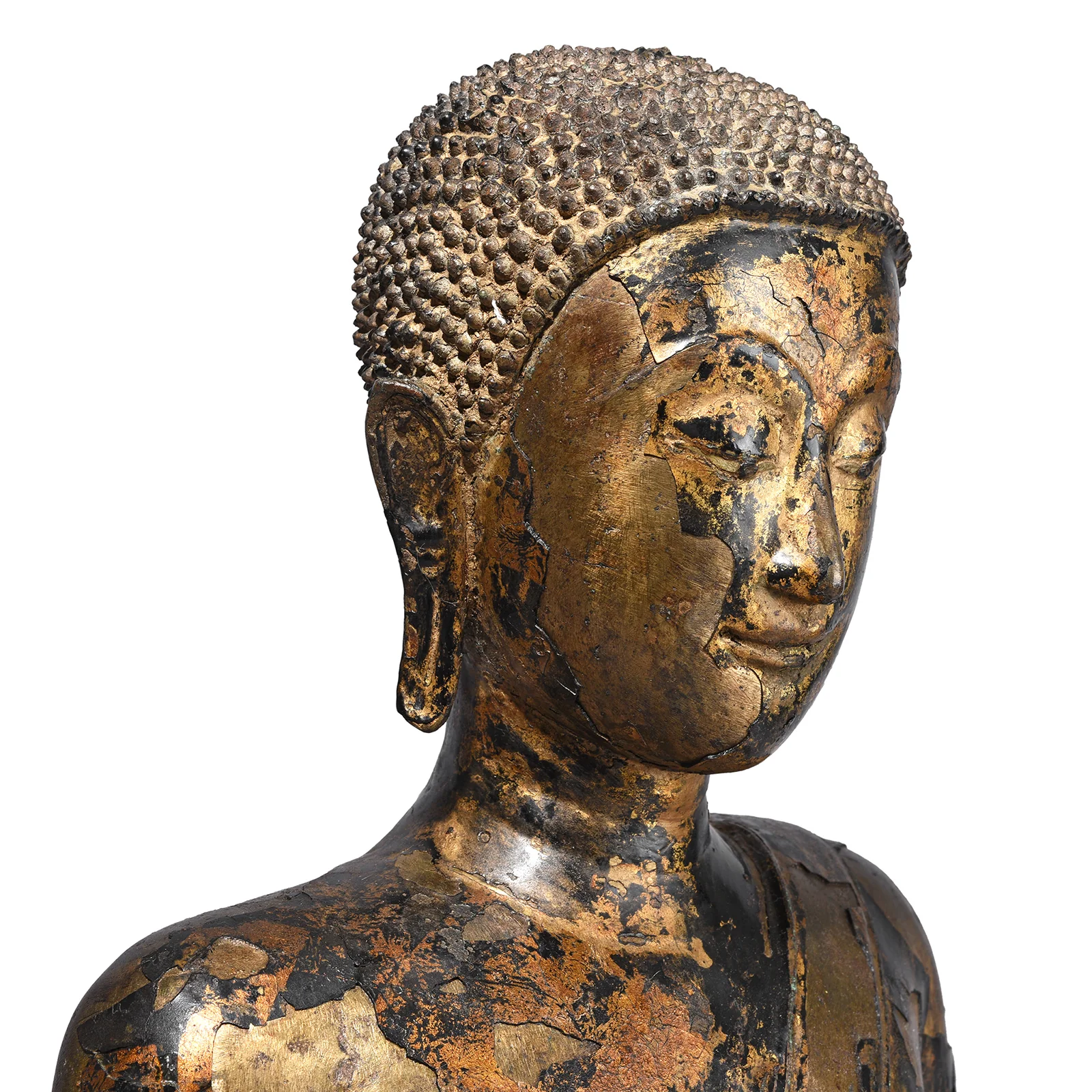 Lacquered Bronze Thai Sitting Buddha - Early 19th Century - Image 6